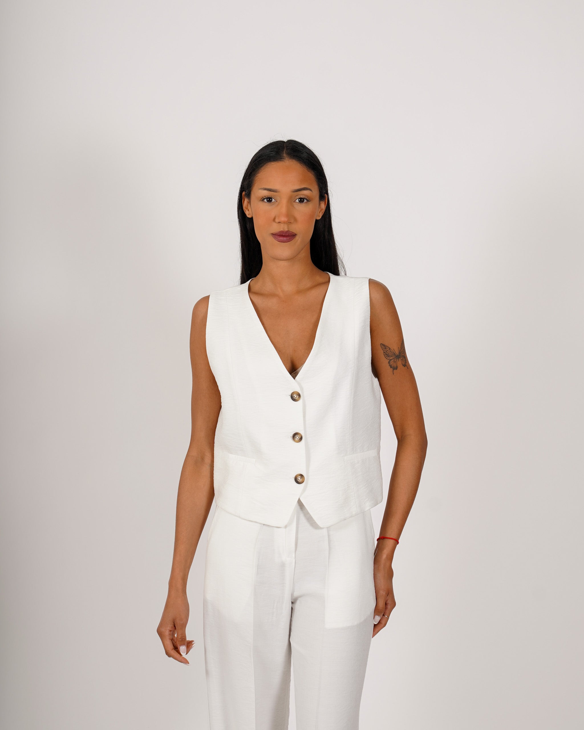 Coordinato gilet monopetto e pantaloni regular fit - Acandia