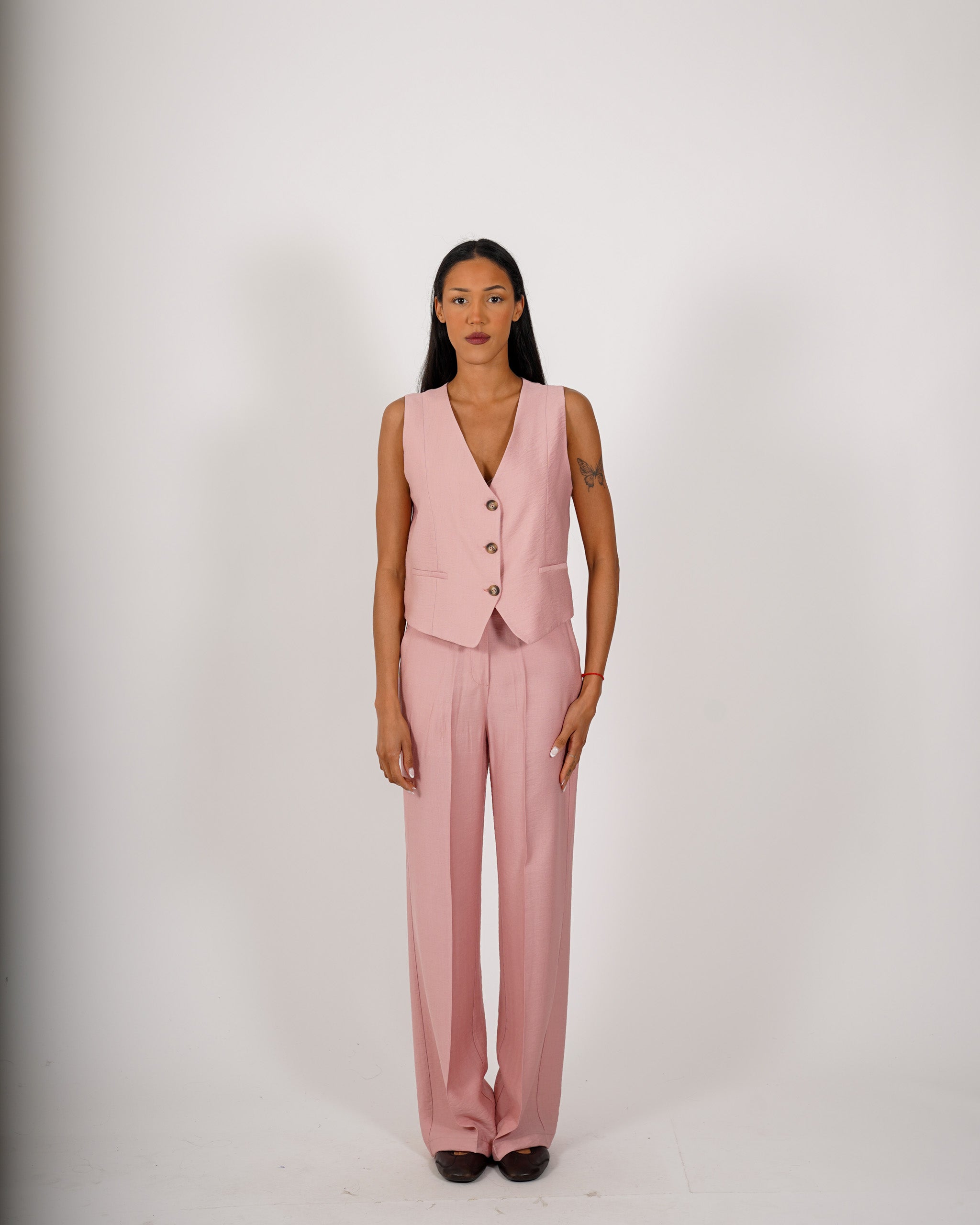 Coordinato gilet monopetto e pantaloni regular fit - Acandia