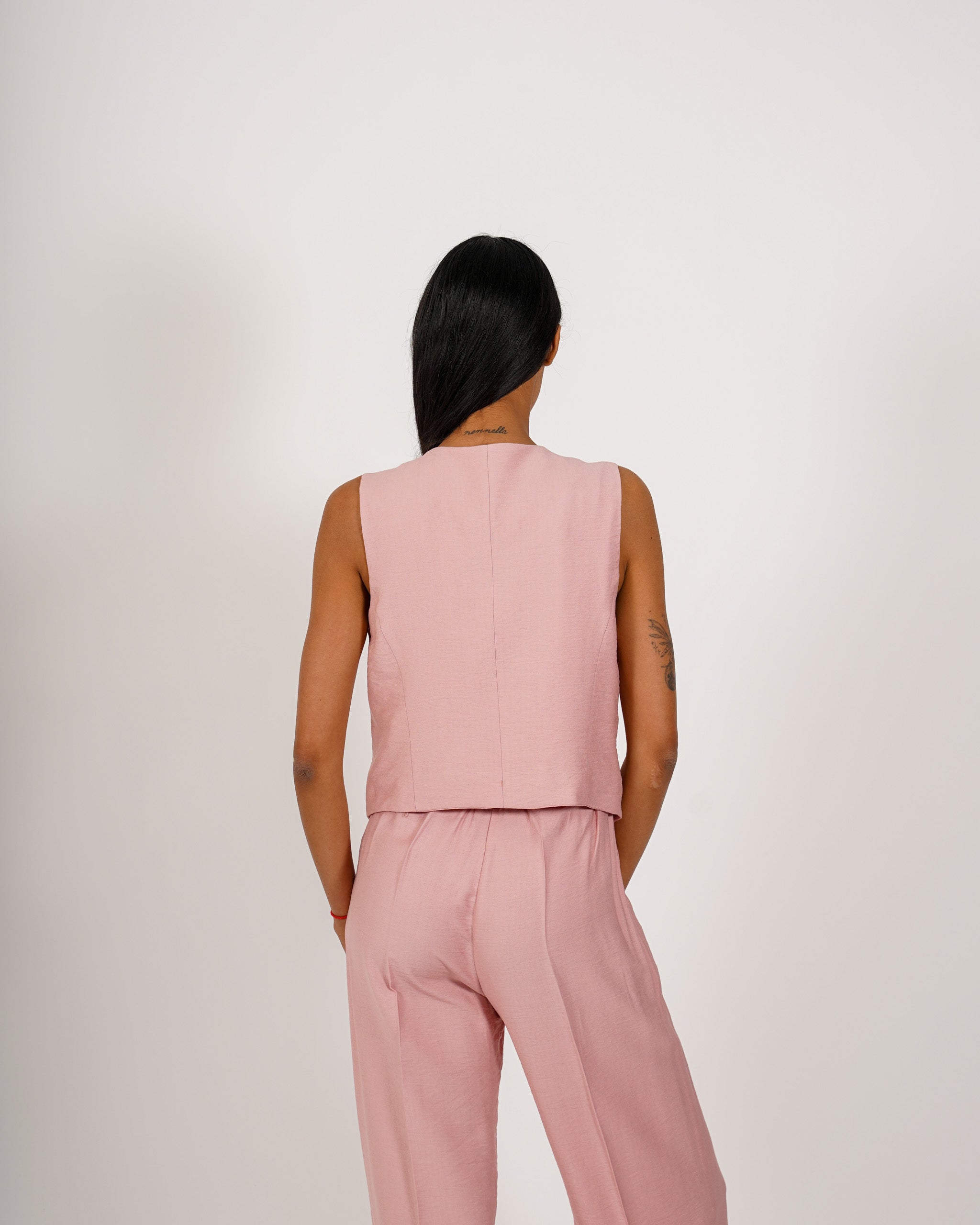 Coordinato gilet monopetto e pantaloni regular fit - Acandia