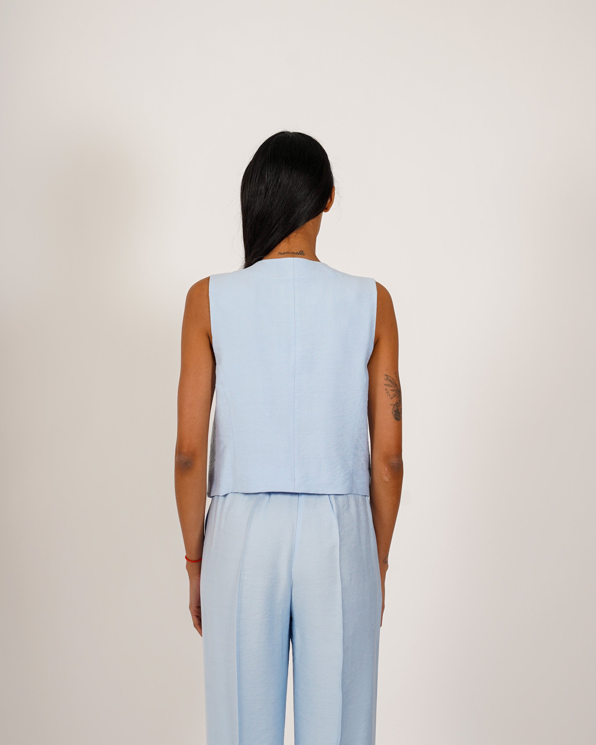 Coordinato gilet monopetto e pantaloni regular fit - Acandia