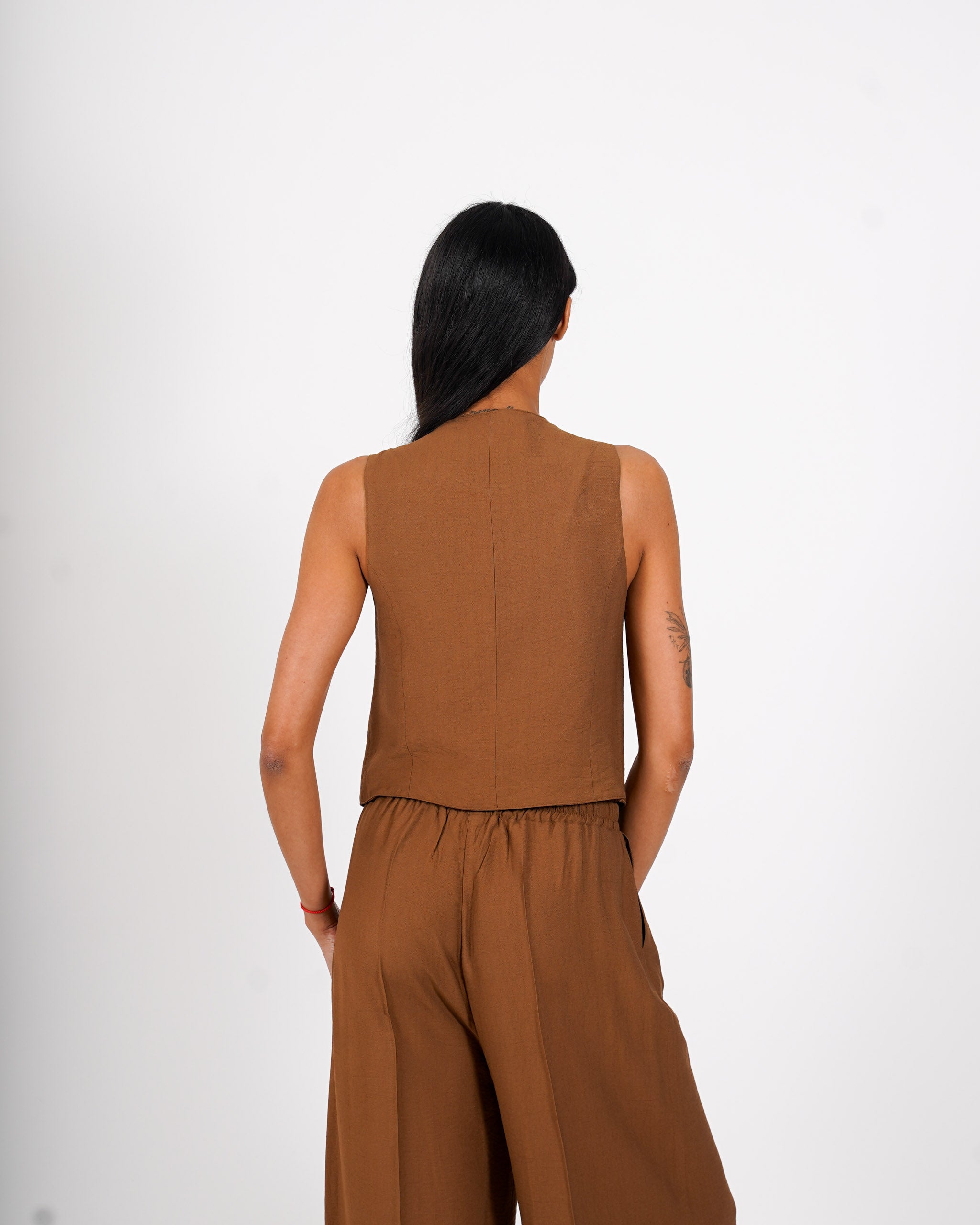 Coordinato gilet monopetto e pantalone regular fit - Calinda