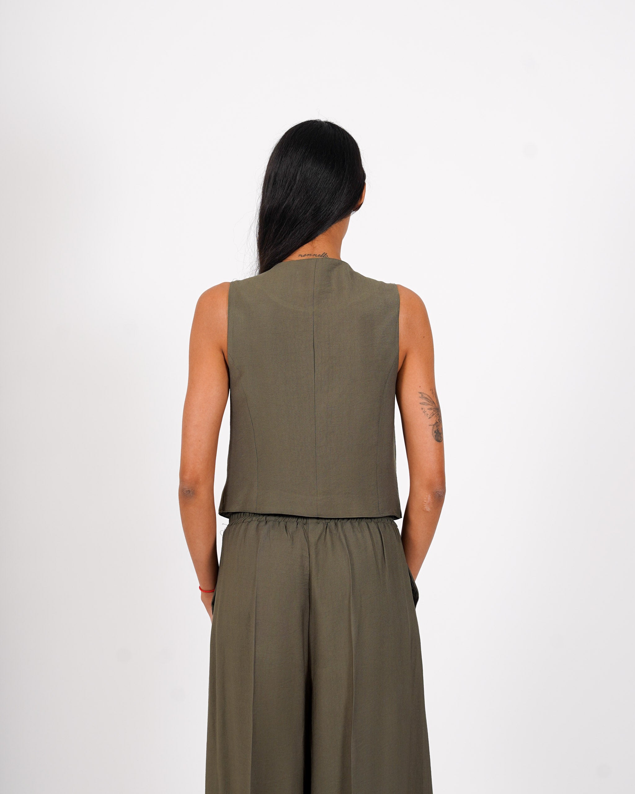 Coordinato gilet monopetto e pantalone regular fit - Calinda