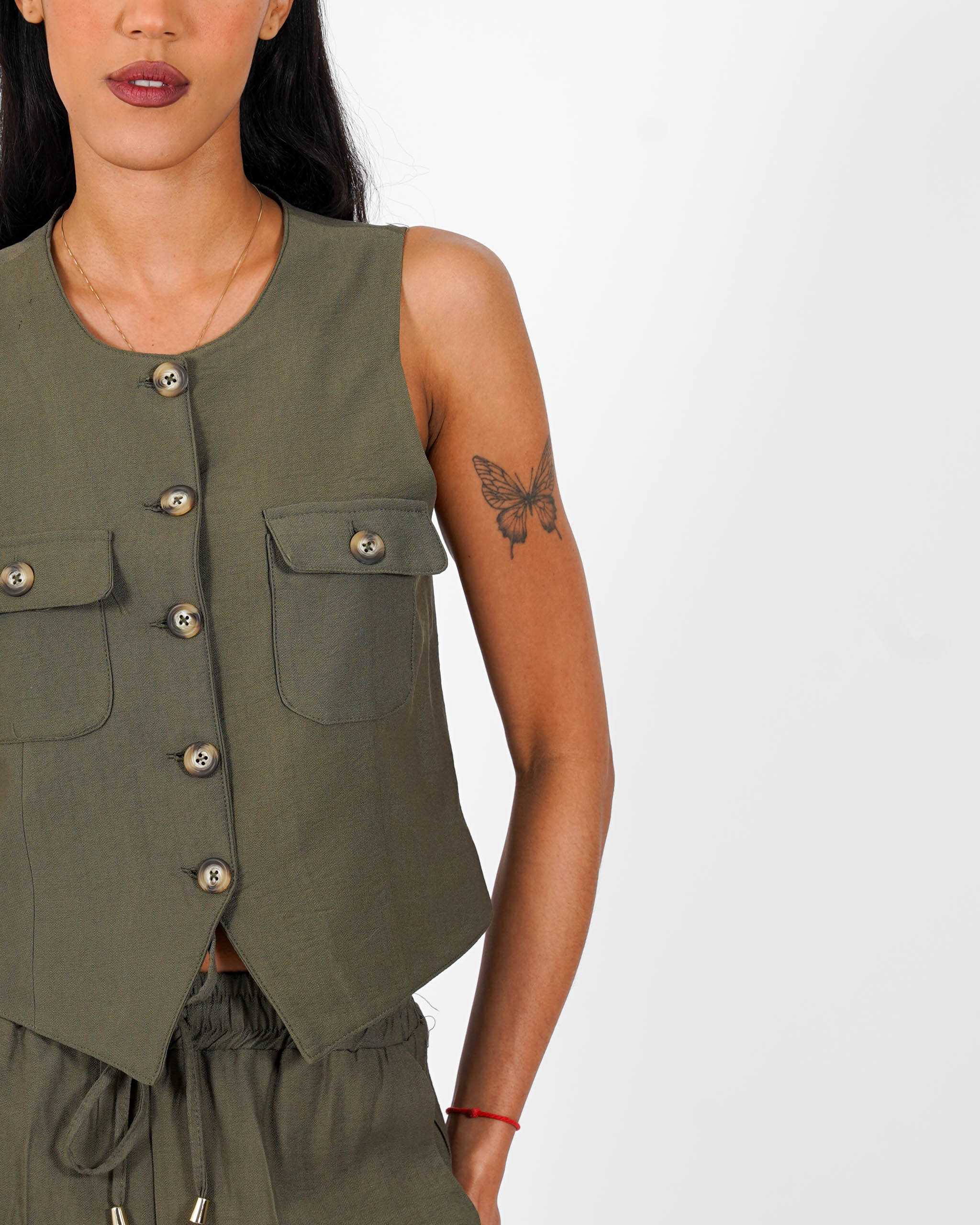 Coordinato gilet monopetto e pantalone regular fit - Calinda