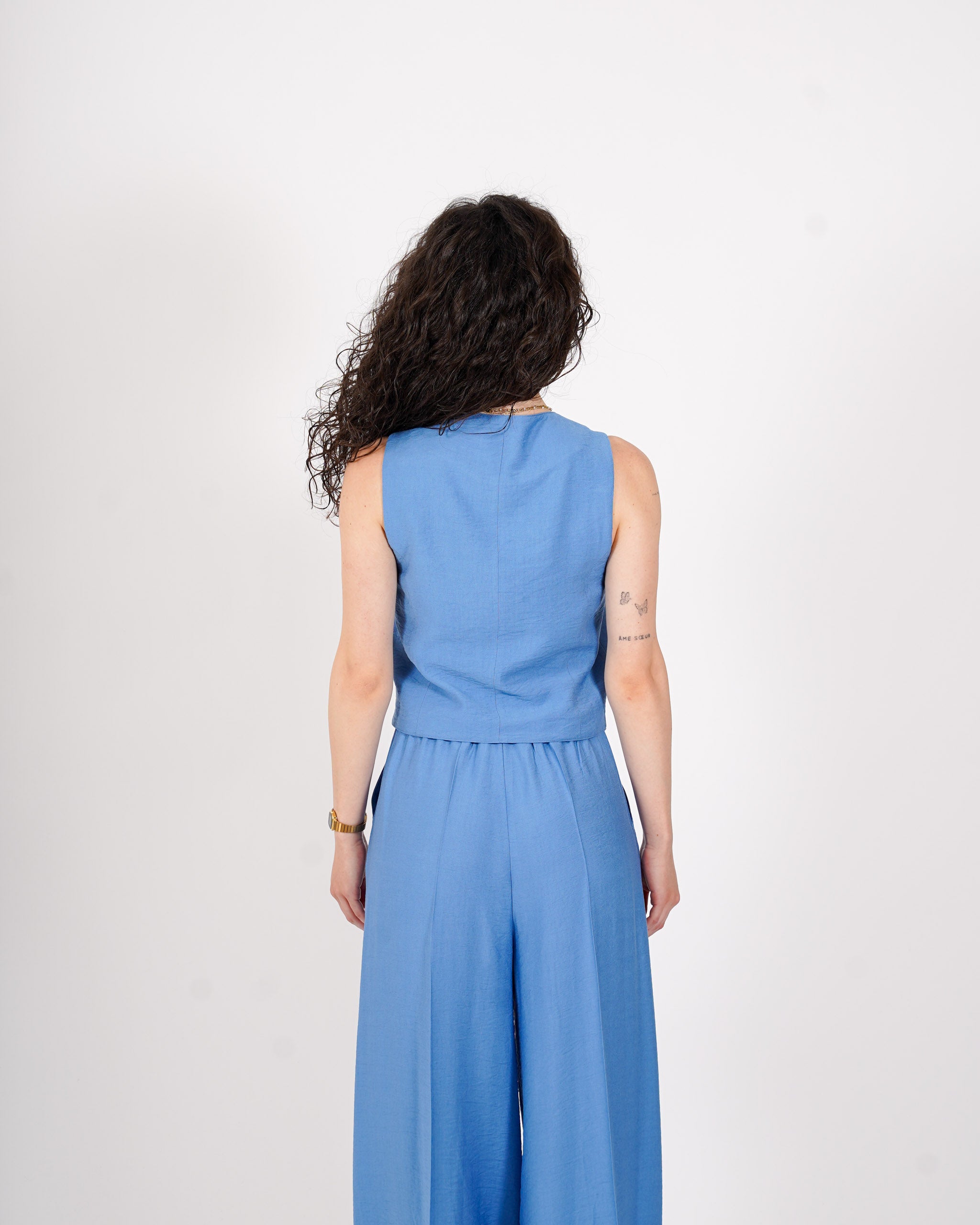 Coordinato gilet monopetto e pantalone regular fit - Calinda
