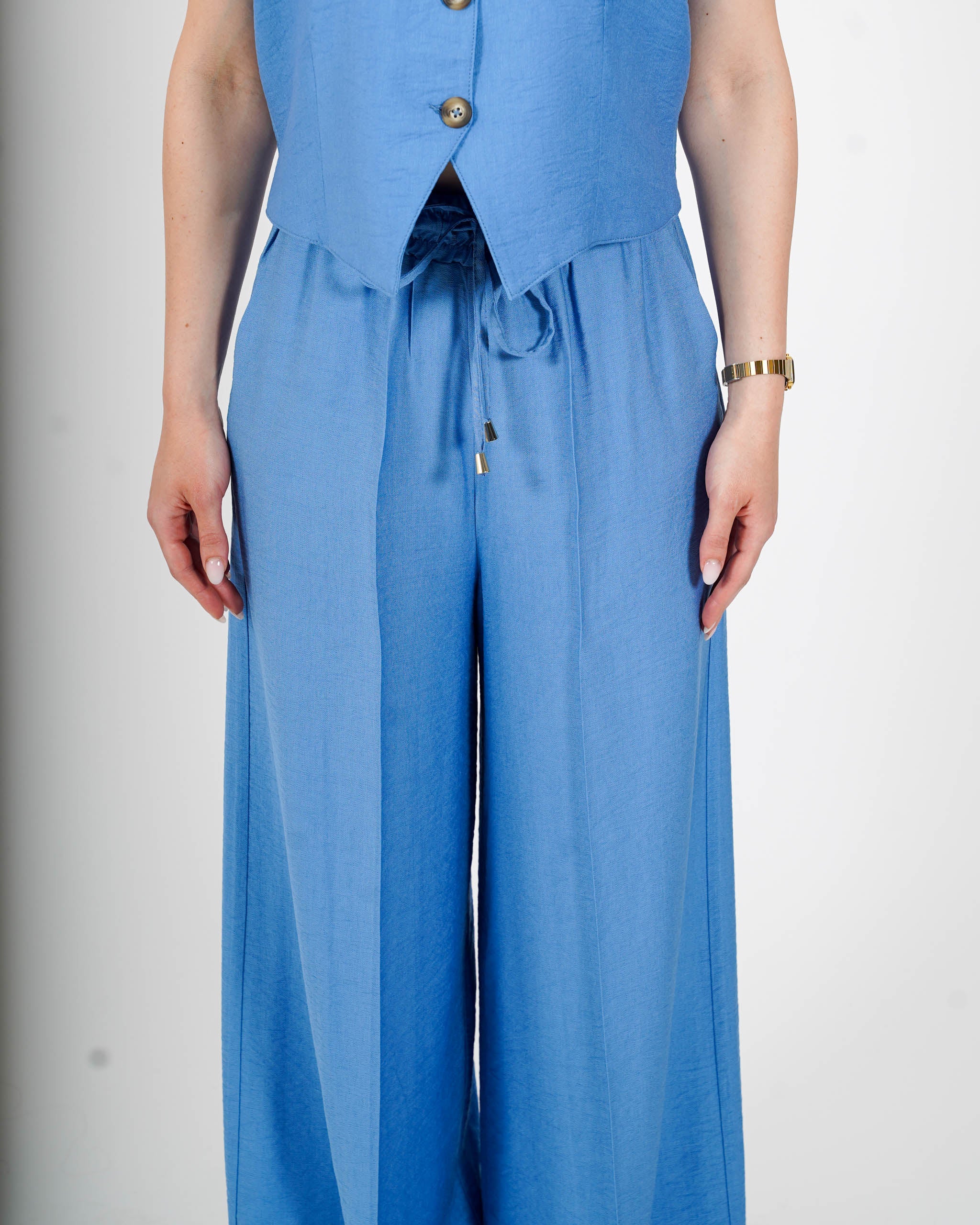 Coordinato gilet monopetto e pantalone regular fit - Calinda