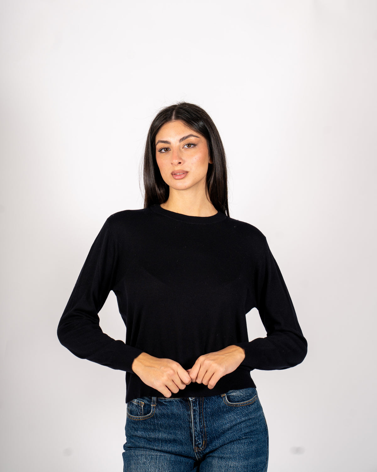 Maglia girocollo in mano merinos - Tayra