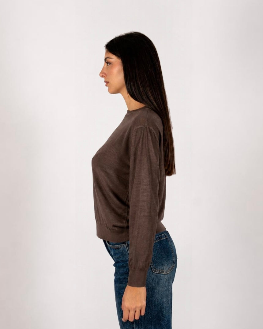 Maglia girocollo in mano merinos - Tayra