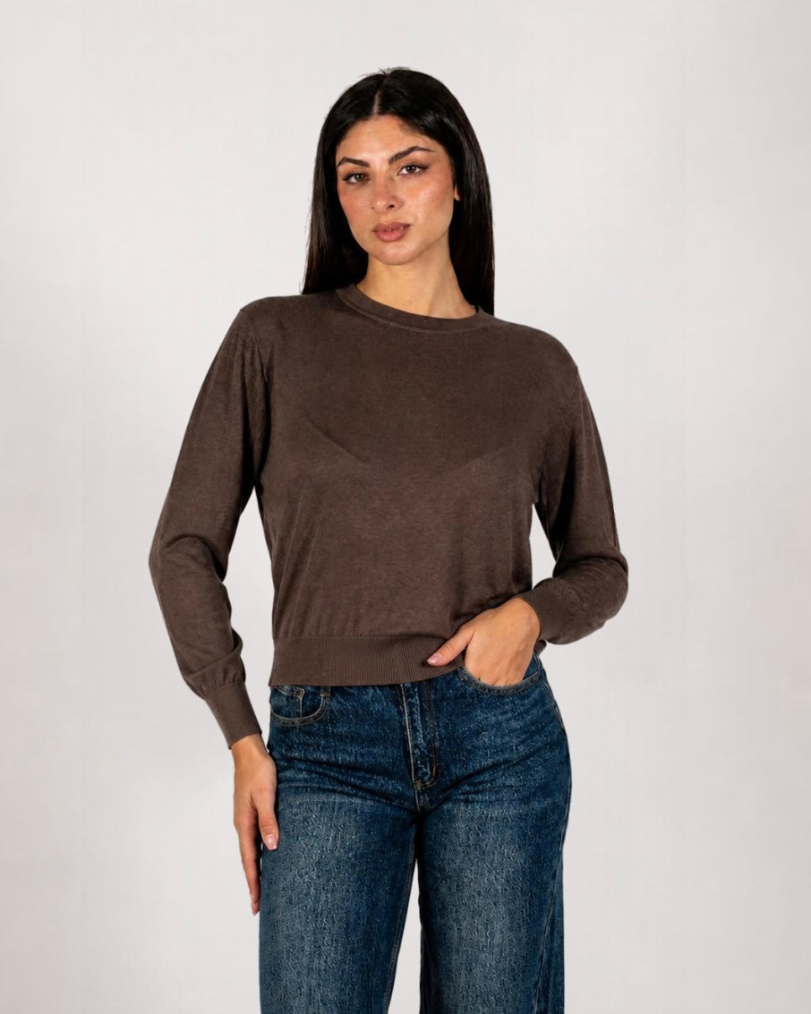 Maglia girocollo in mano merinos - Tayra