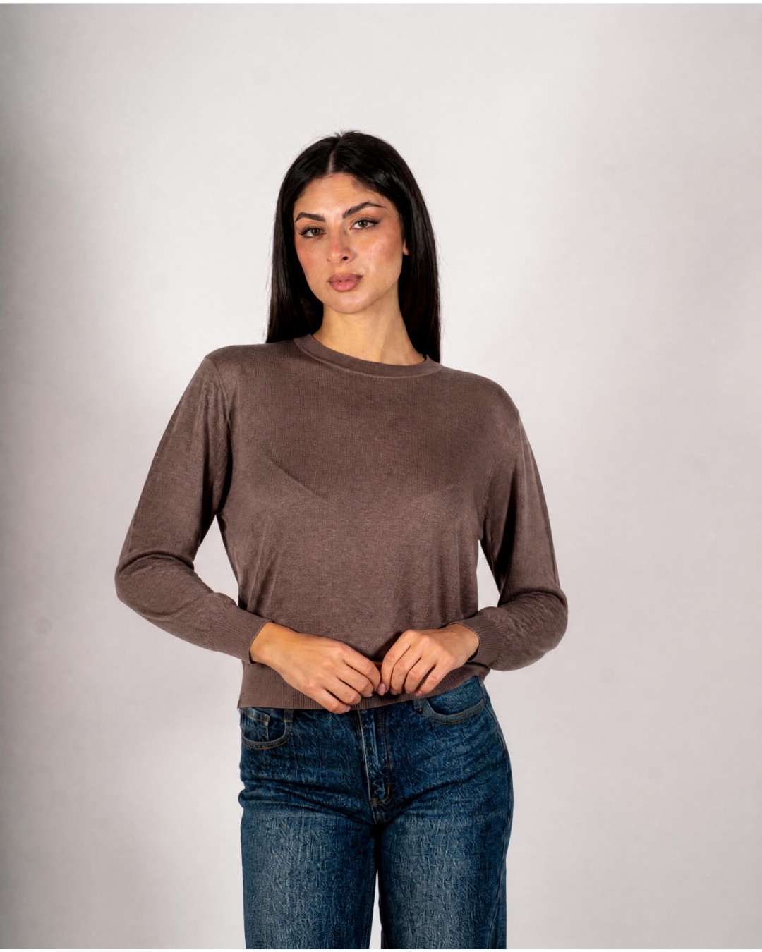 Maglia girocollo in mano merinos - Tayra
