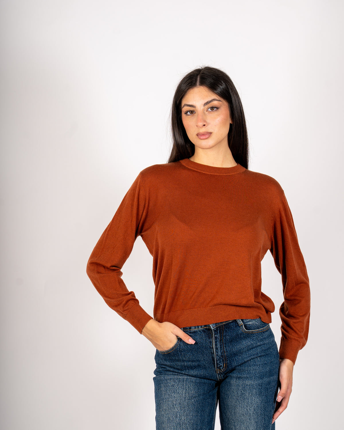 Maglia girocollo in mano merinos - Tayra