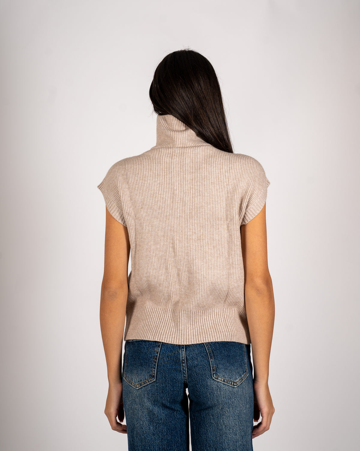 Gilet a costa con zip in mano viscosa - Turbata