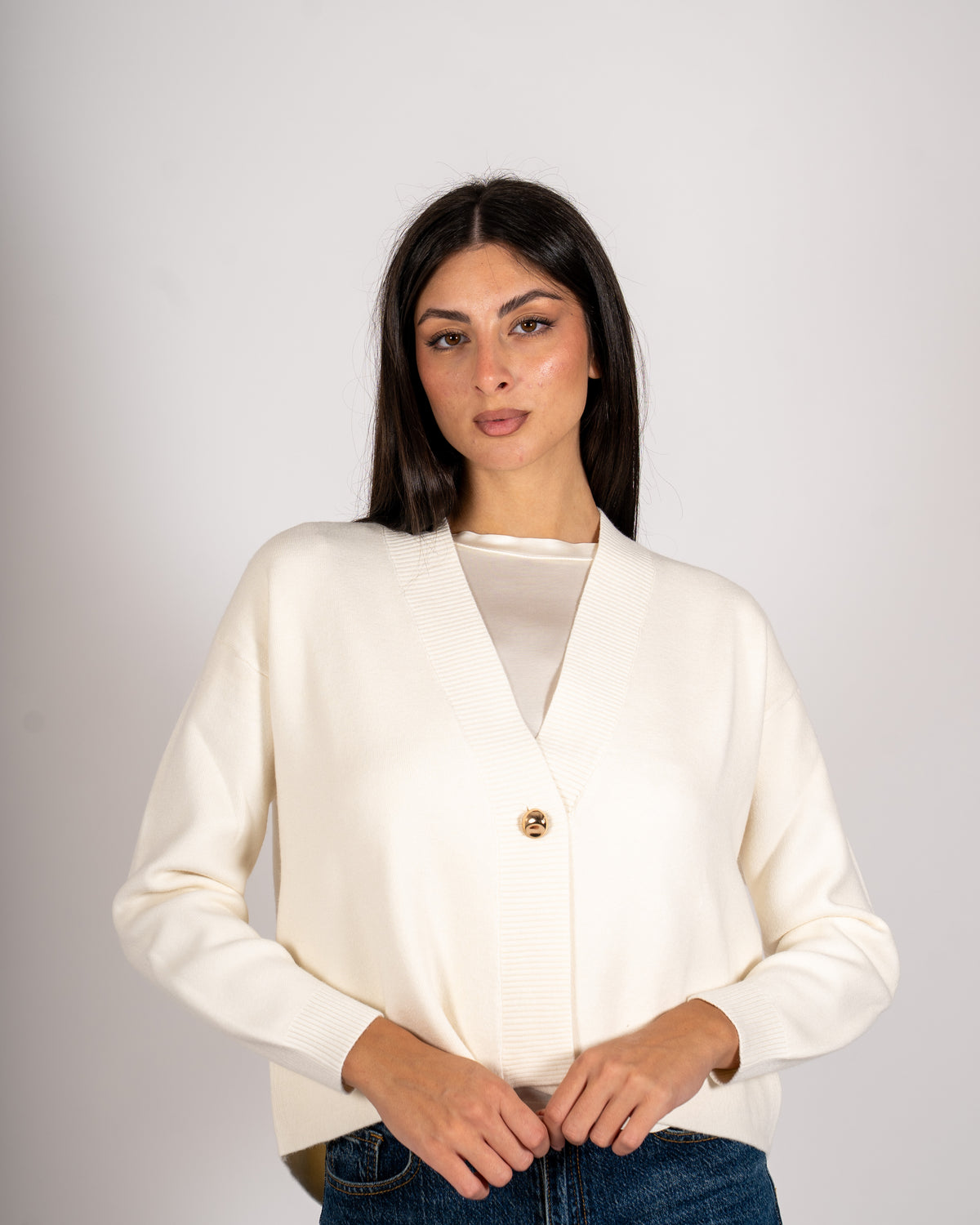 Cardigan in maglia con un bottone - Ilaria