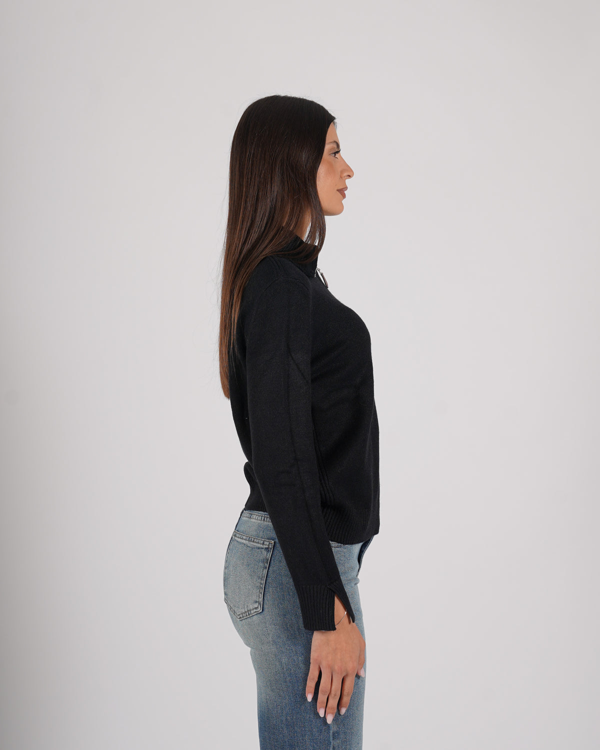 Maglia con collo a polo e zip - Solitaria