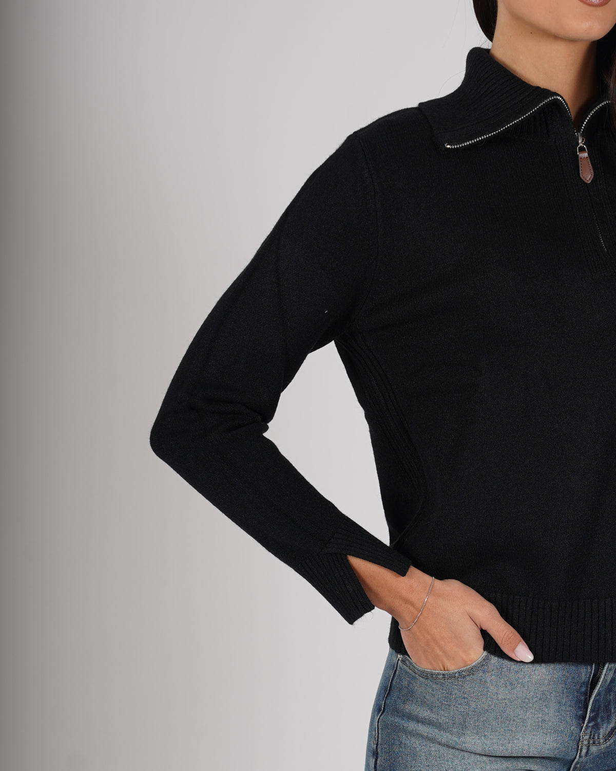 Maglia con collo a polo e zip - Solitaria