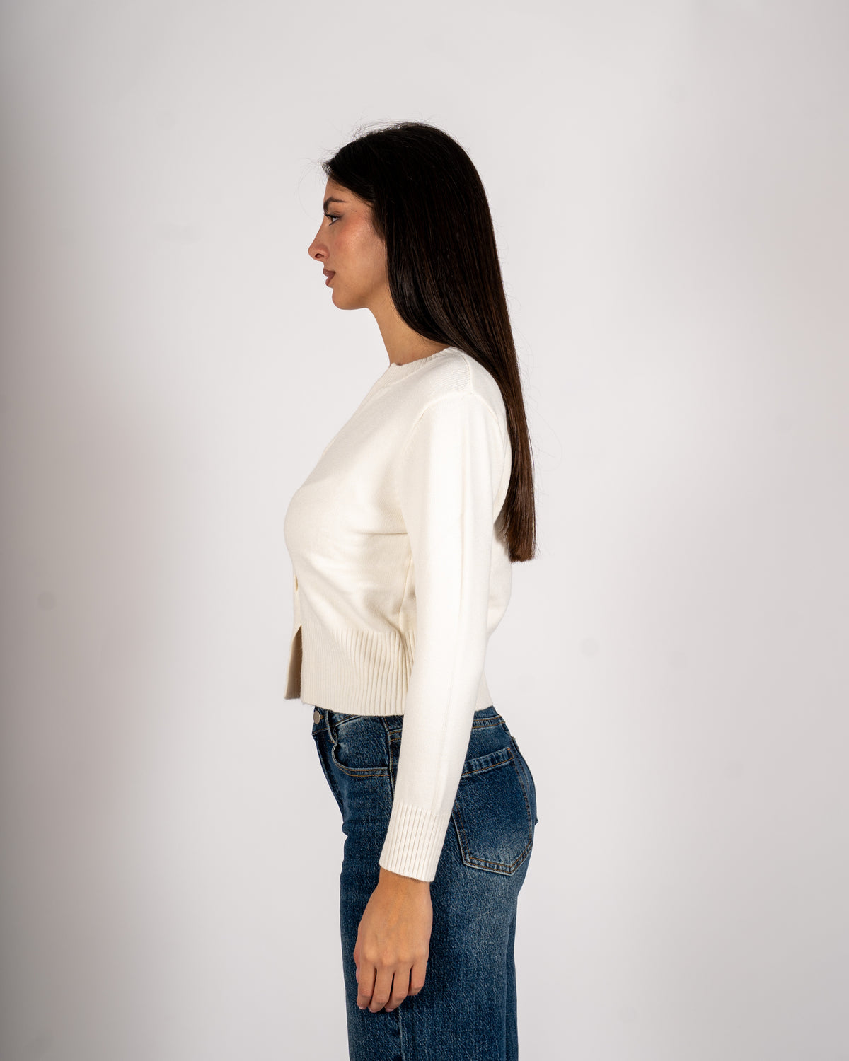 Maglia con dettaglio treccia frontale - Delicata