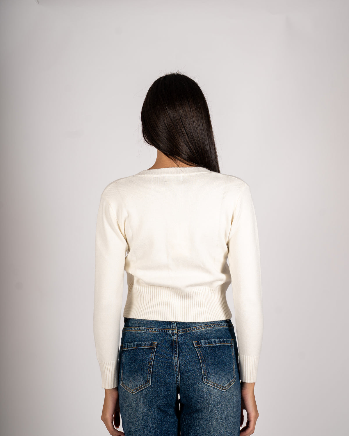 Maglia con dettaglio treccia frontale - Delicata