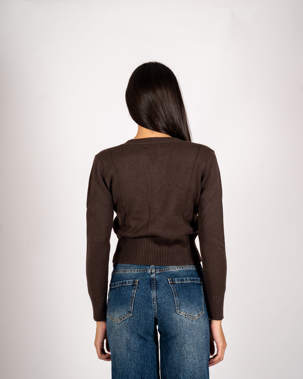 Maglia con dettaglio treccia frontale - Delicata