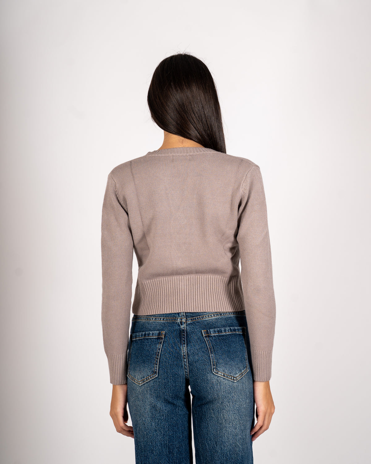 Maglia con dettaglio treccia frontale - Delicata