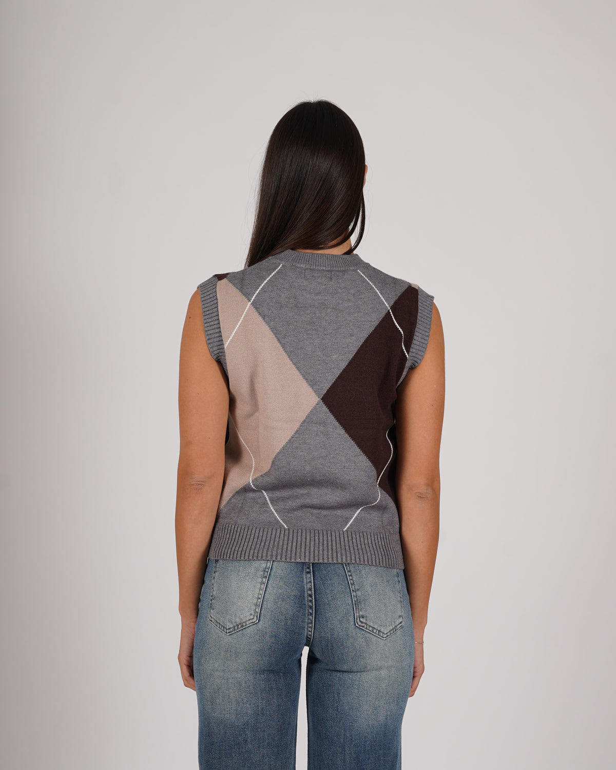 Gilet con losanghe in mano viscosa - Lucente