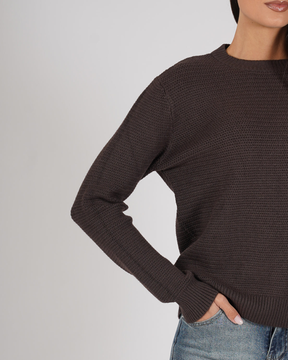 Maglia girocollo in mano viscosa - Lucida