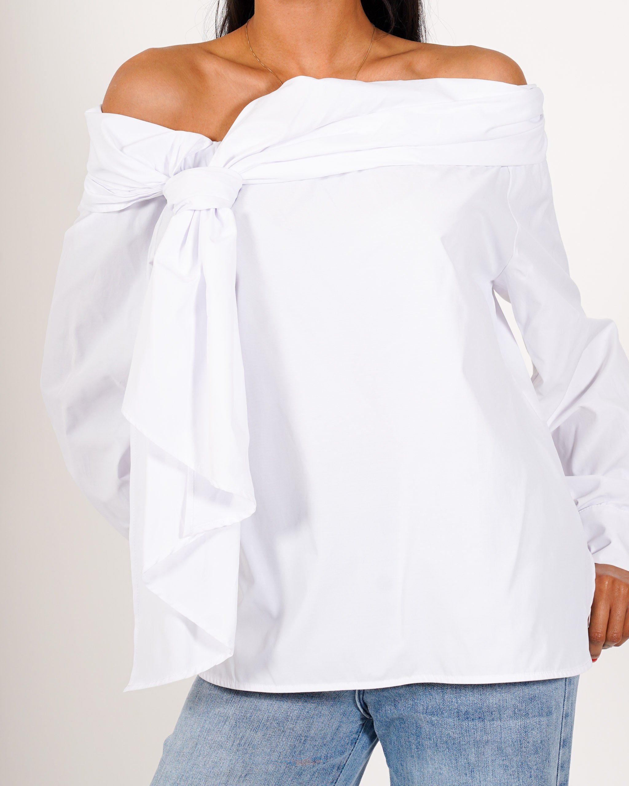 Blusa scollo a barca con nodo - Tragica