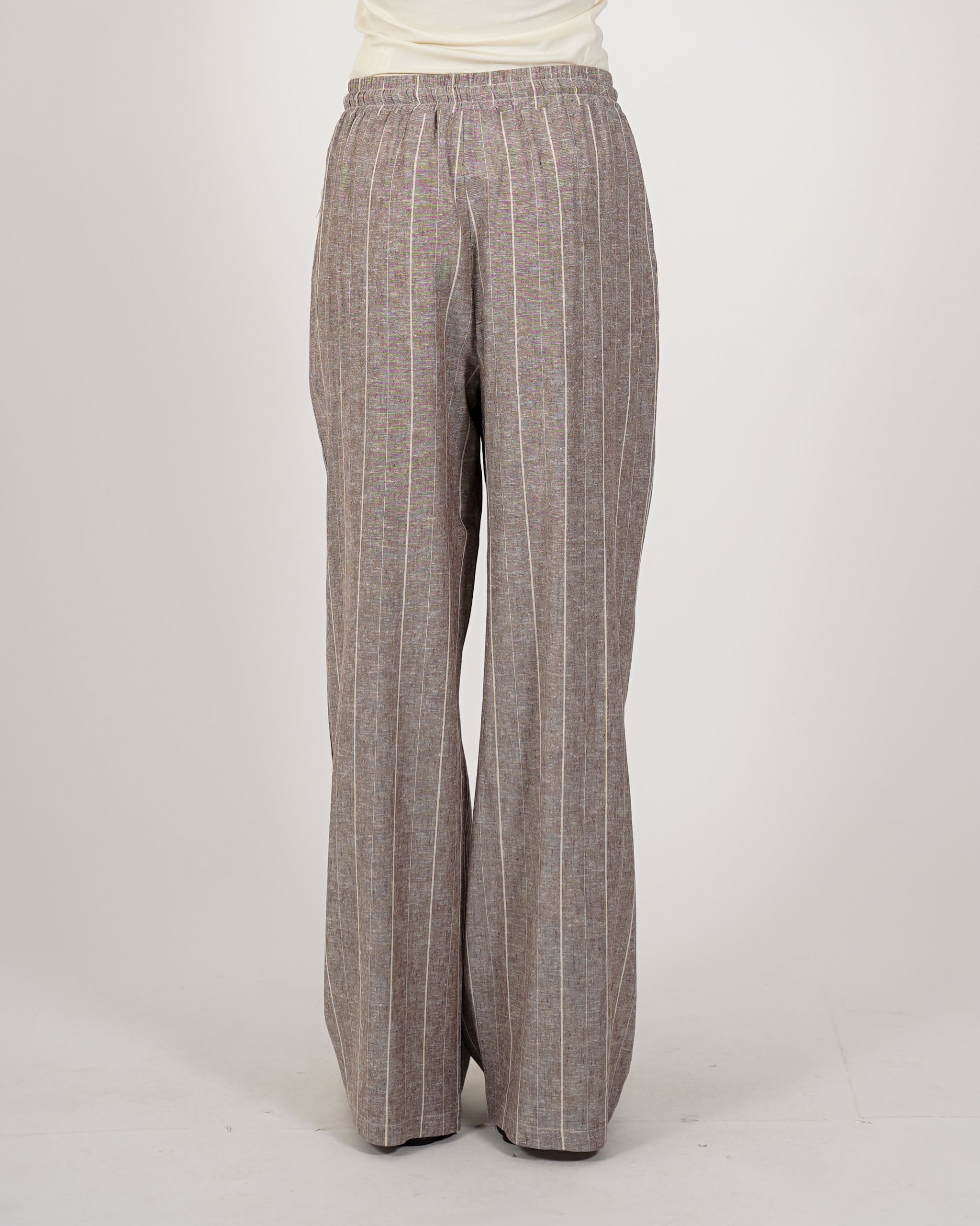 Pantaloni gessati con coulisse in lino - Bastienne