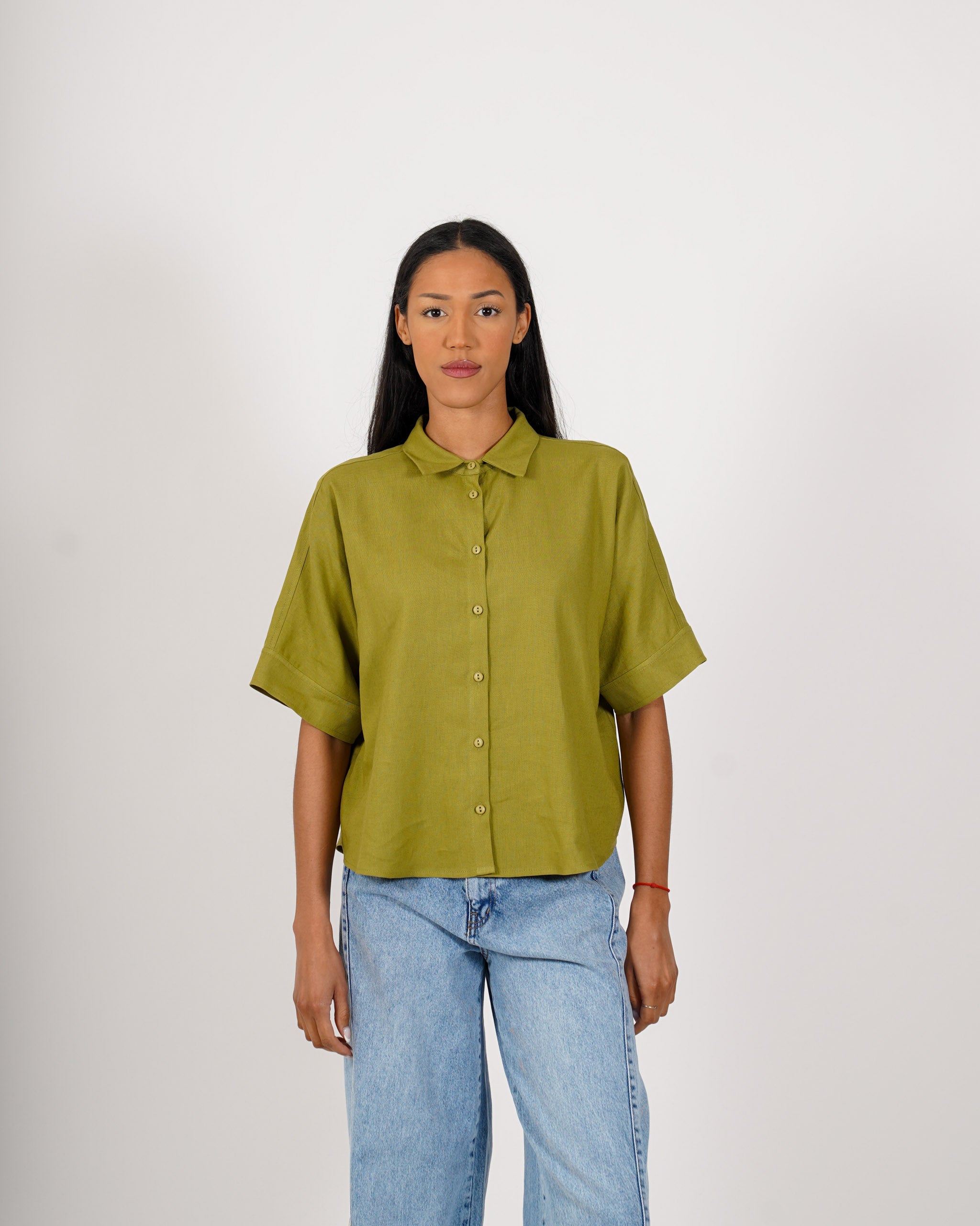 Camicia mezza manica in lino - Funesta