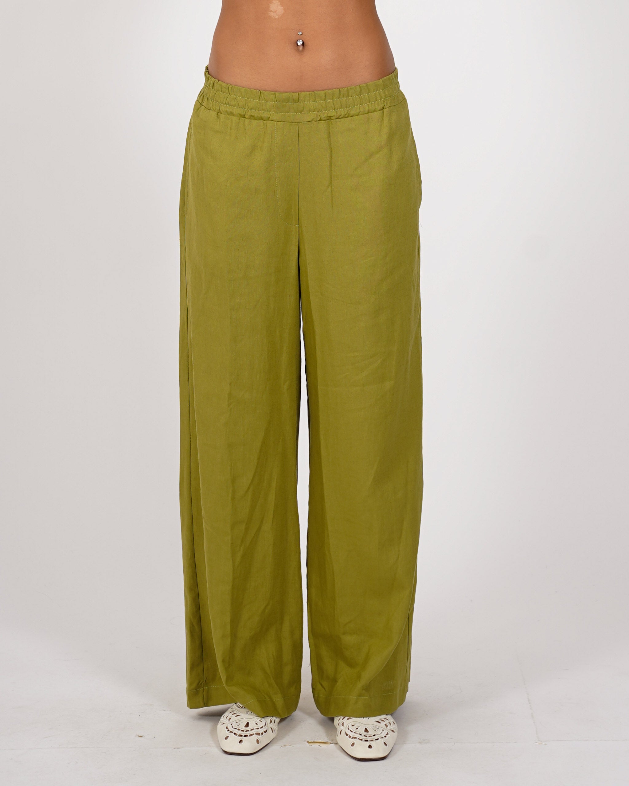 Pantaloni con baschina e gamba larga - Vivace