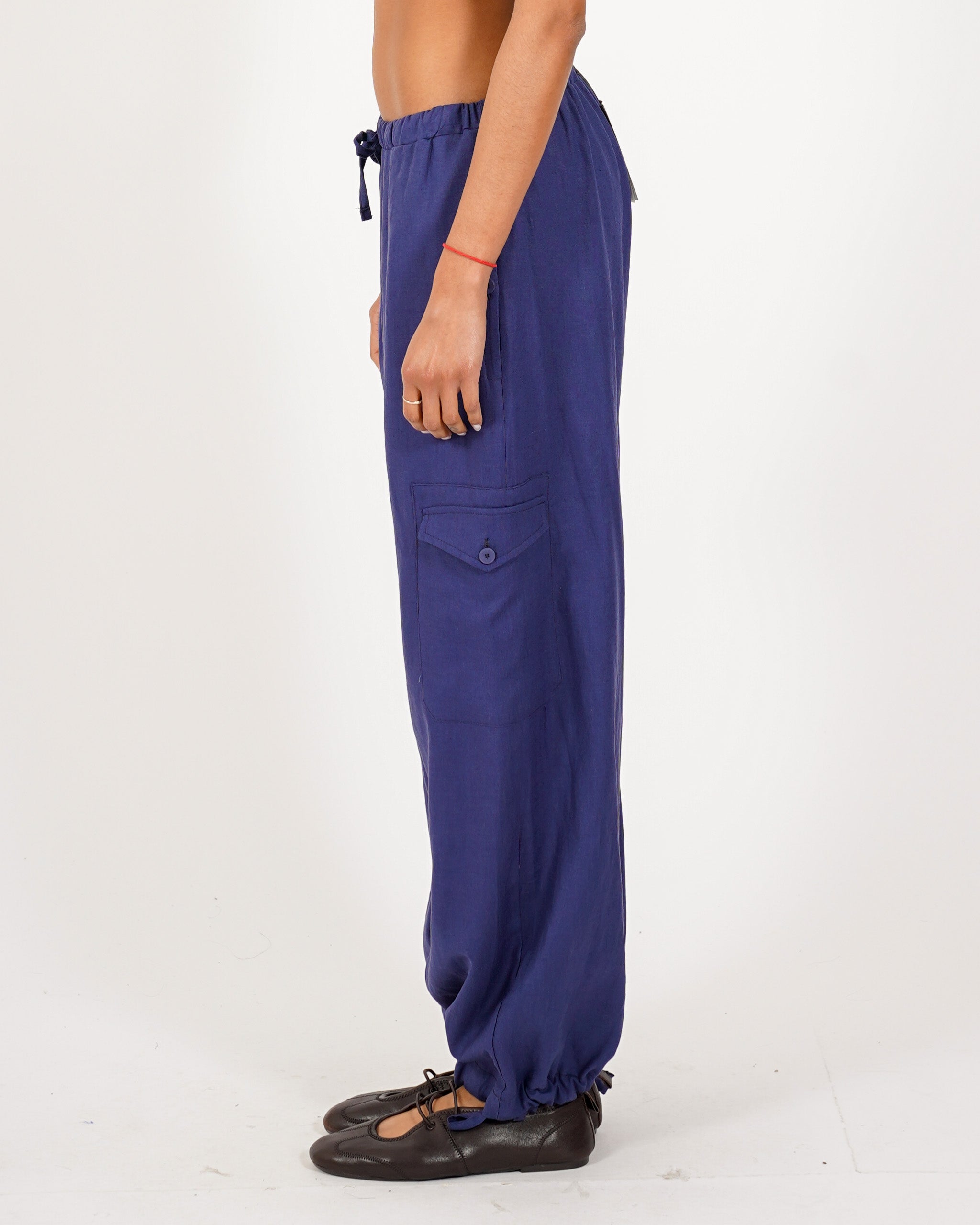 Pantaloni cargo in misto lino - Eleganza