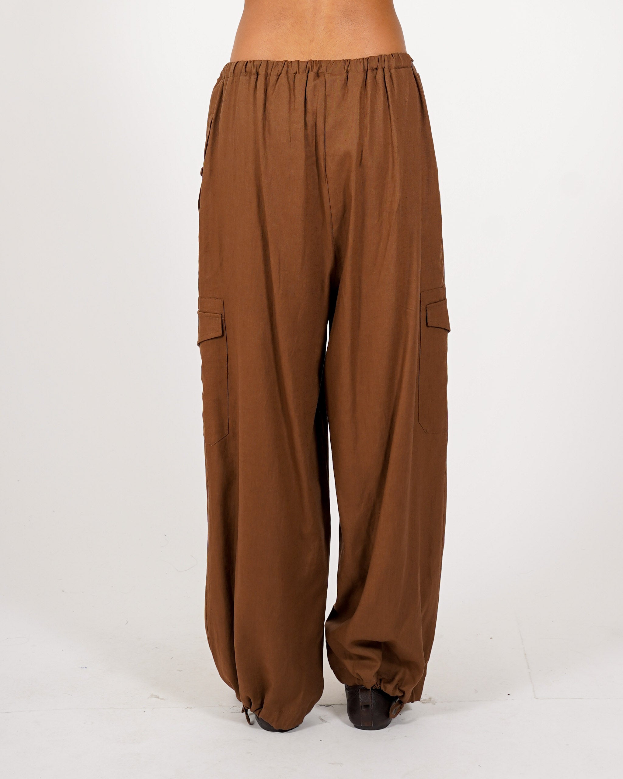 Pantaloni cargo in misto lino - Eleganza