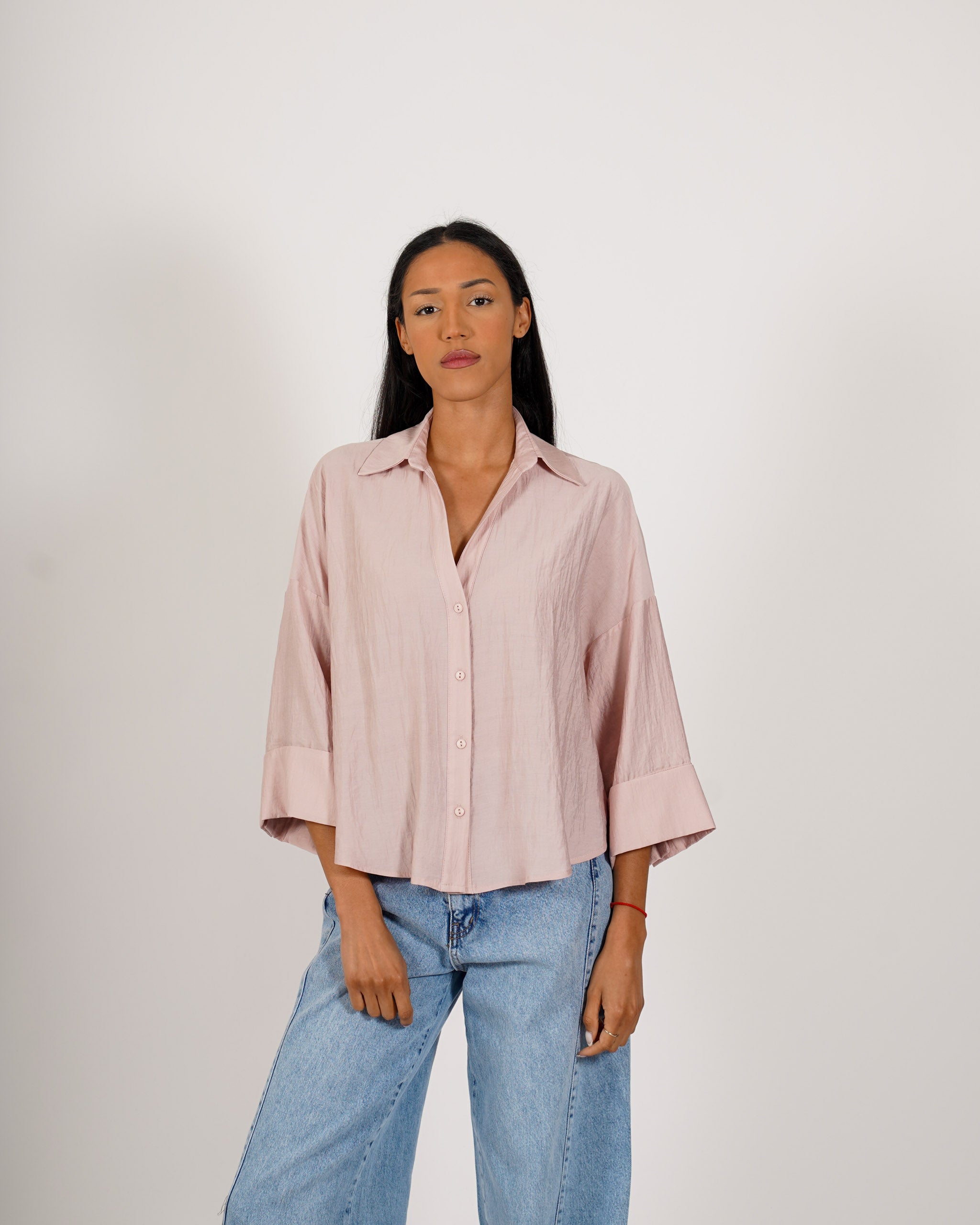 Camicia manica 3/4 in ecofibra - Heather