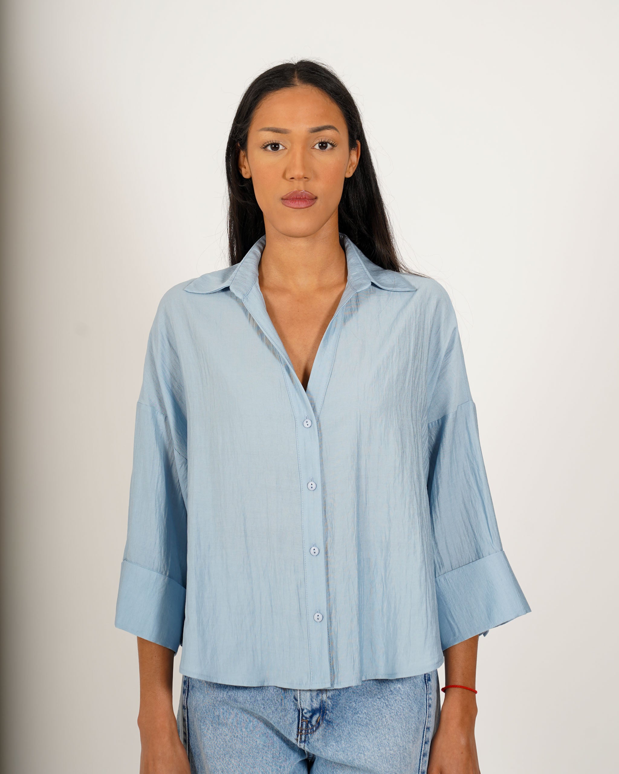 Camicia manica 3/4 in ecofibra - Heather