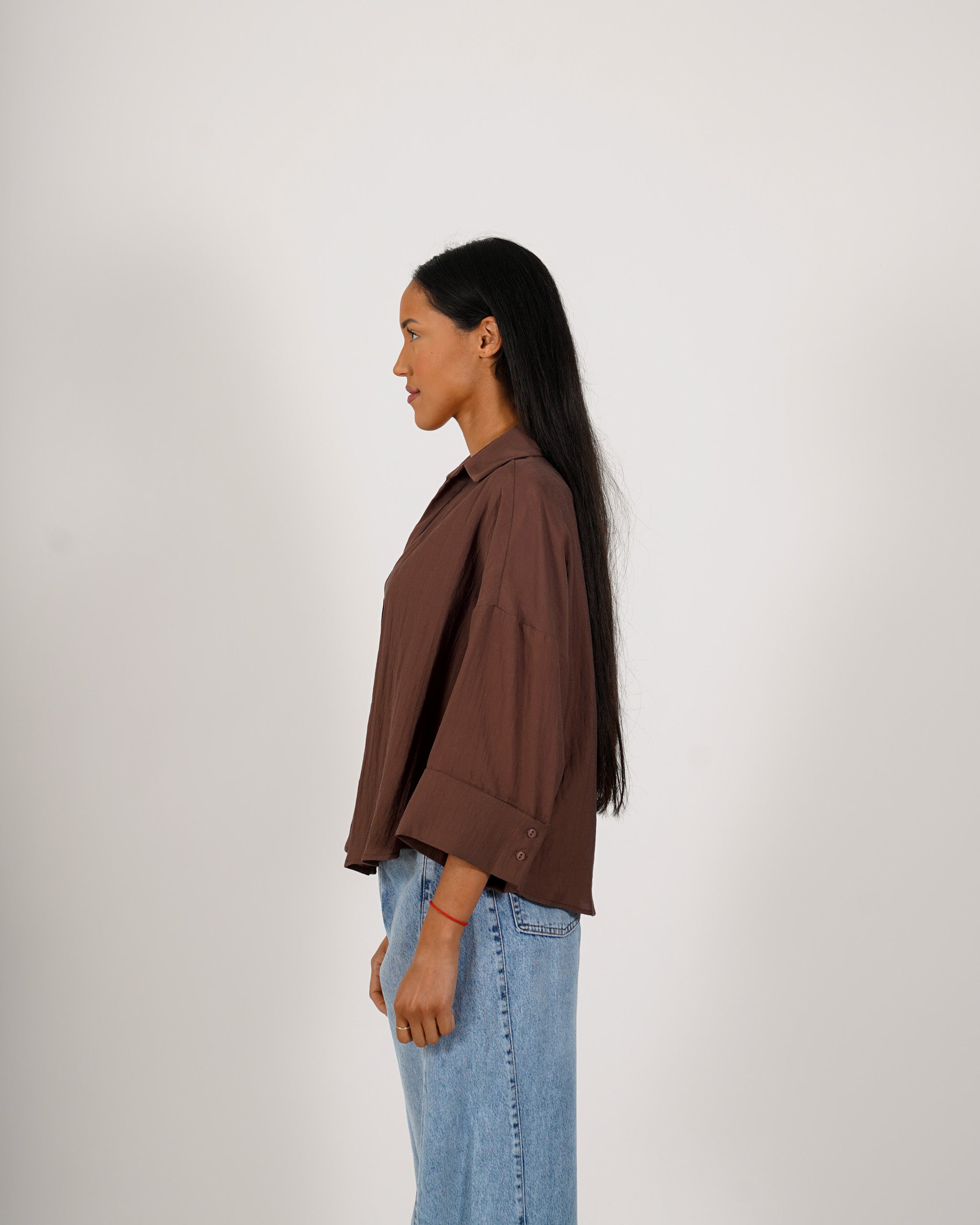 Camicia manica 3/4 in ecofibra - Heather