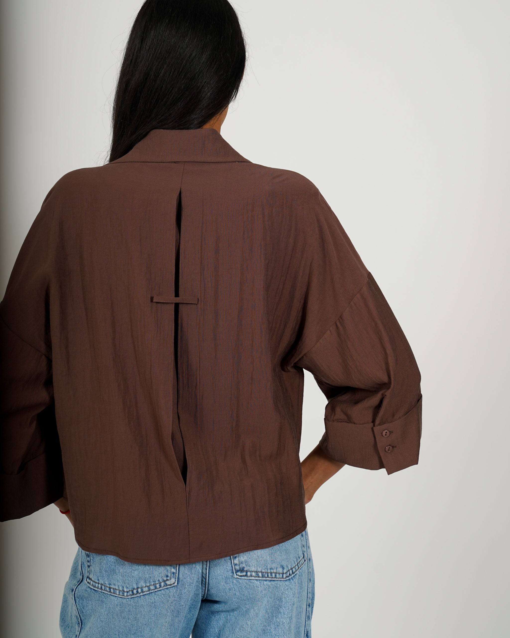Camicia manica 3/4 in ecofibra - Heather