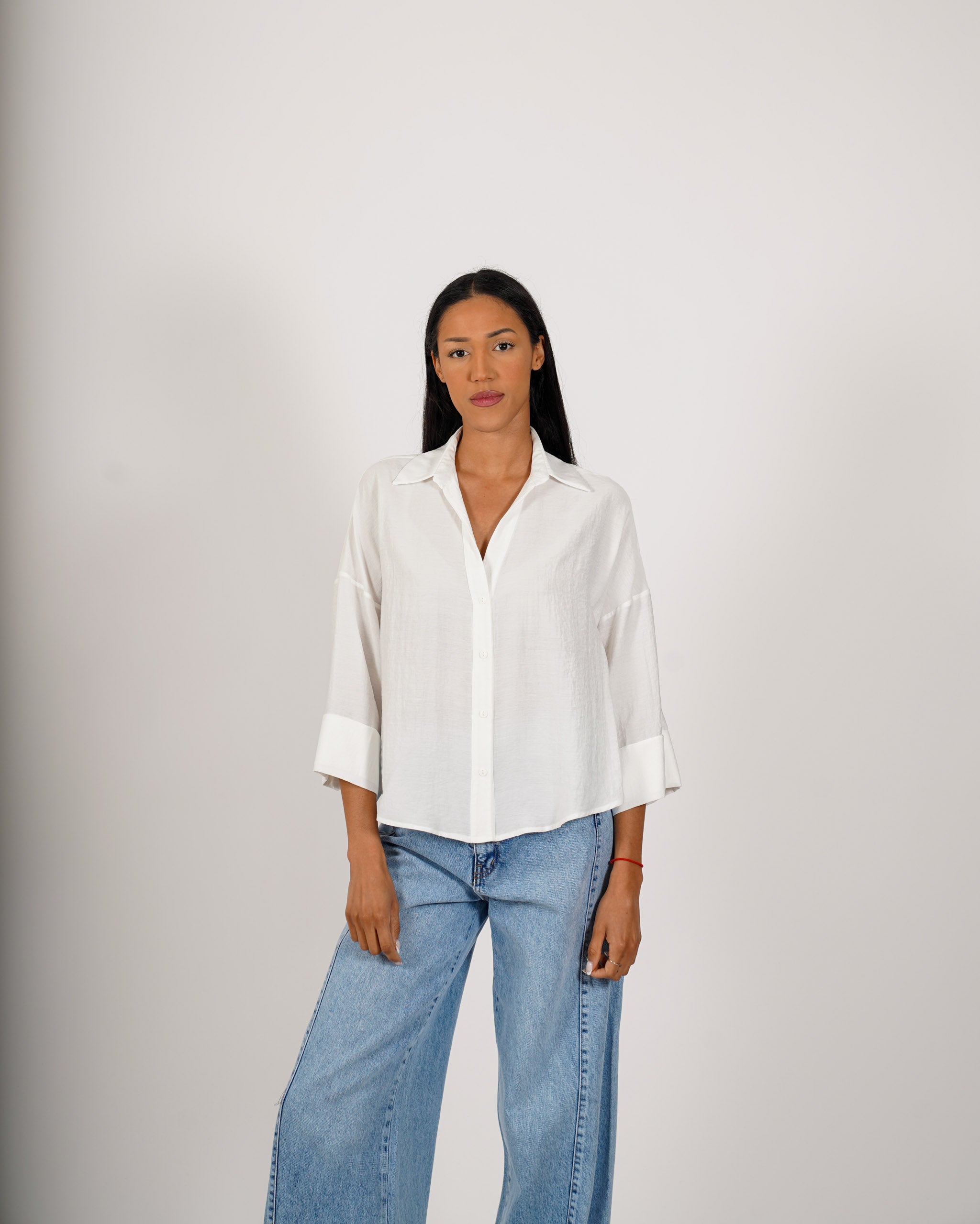 Camicia manica 3/4 in ecofibra - Heather