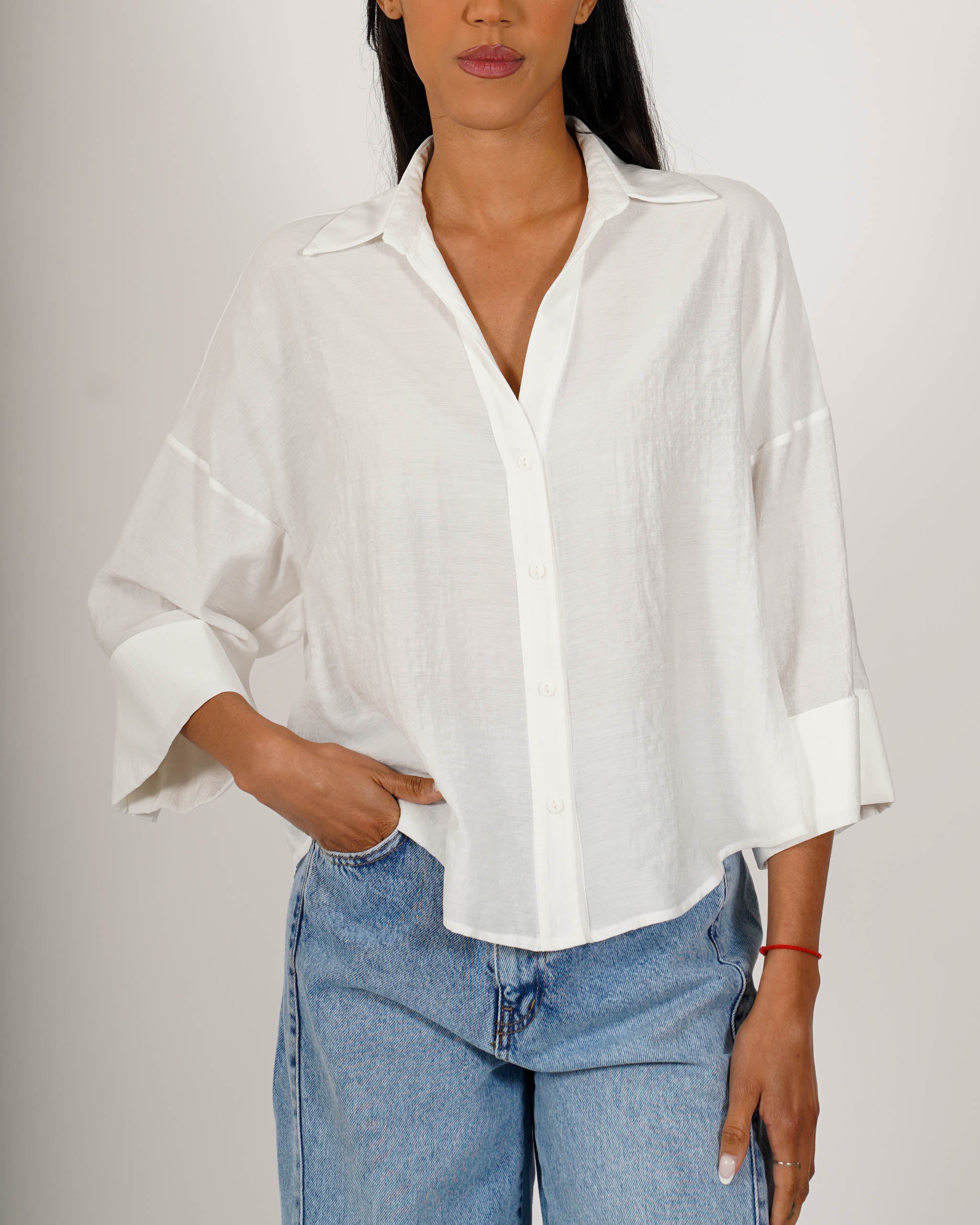 Camicia manica 3/4 in ecofibra - Heather