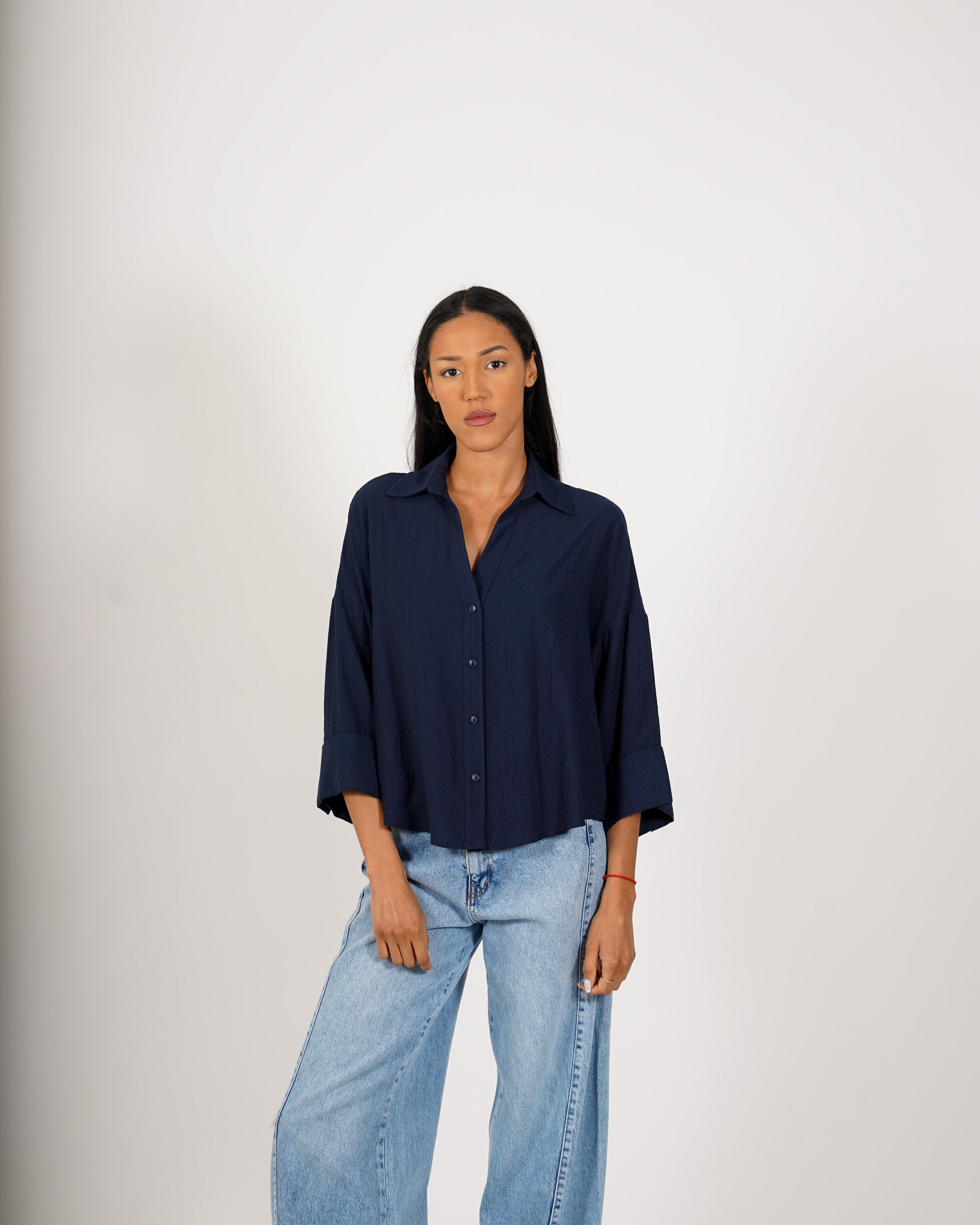 Camicia manica 3/4 in ecofibra - Heather