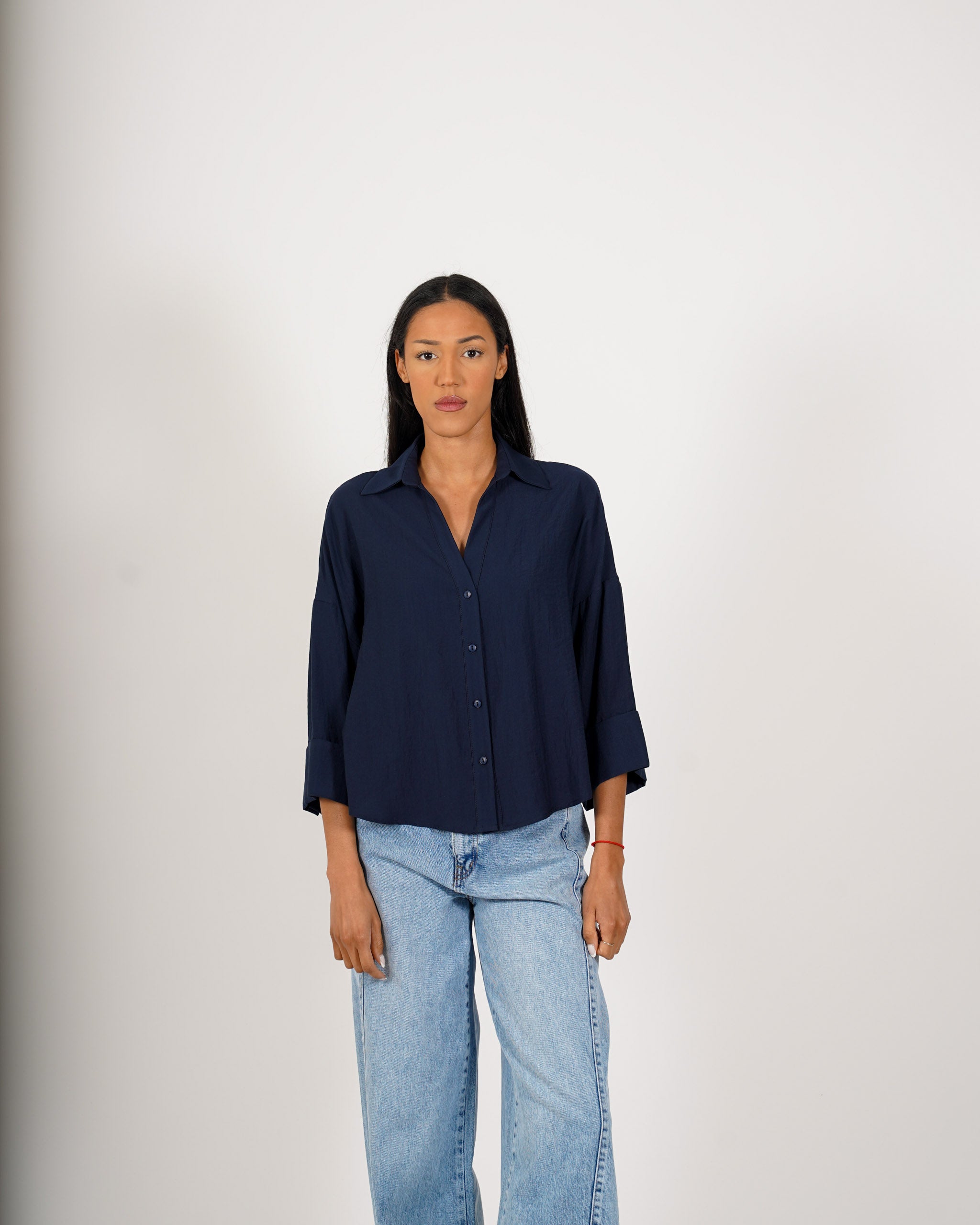 Camicia manica 3/4 in ecofibra - Heather
