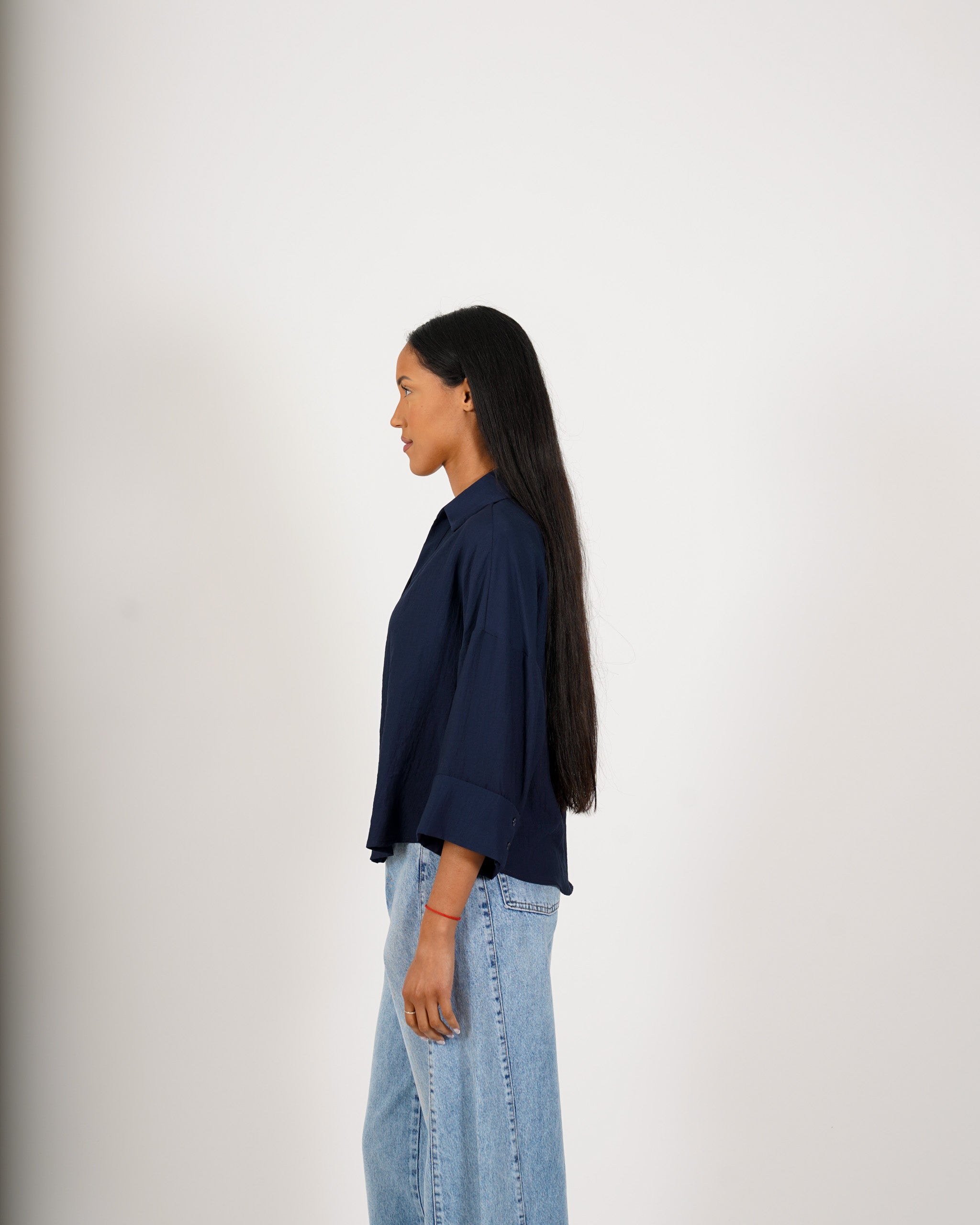 Camicia manica 3/4 in ecofibra - Heather