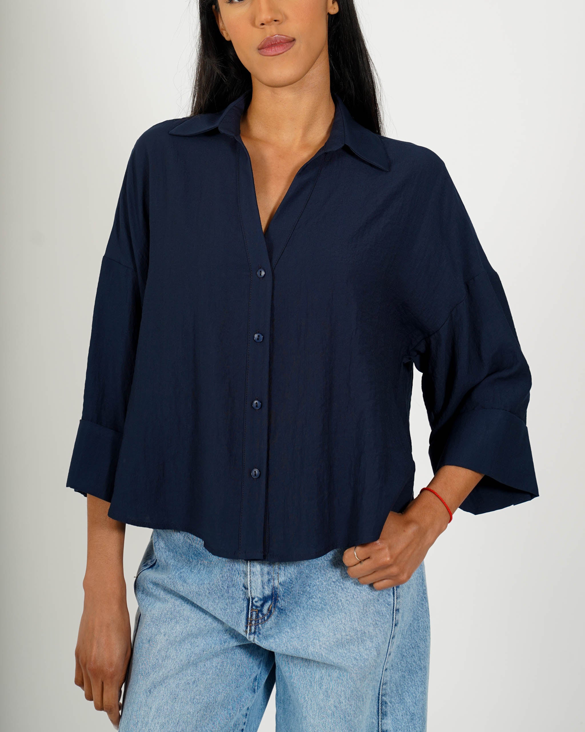 Camicia manica 3/4 in ecofibra - Heather