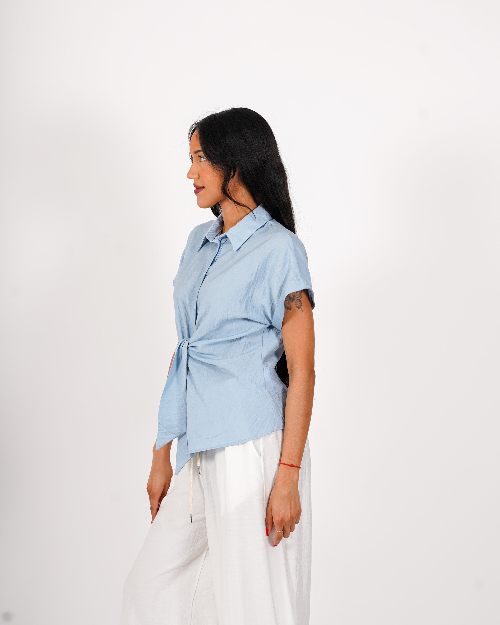 Camicia mezza manica con nodo frontale - Fantastica