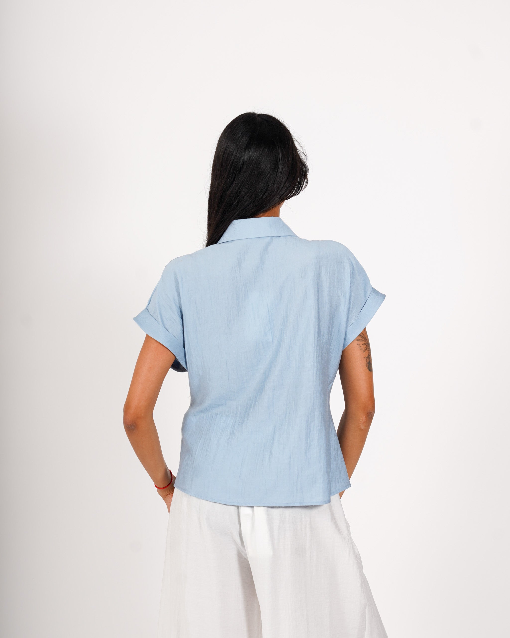 Camicia mezza manica con nodo frontale - Fantastica