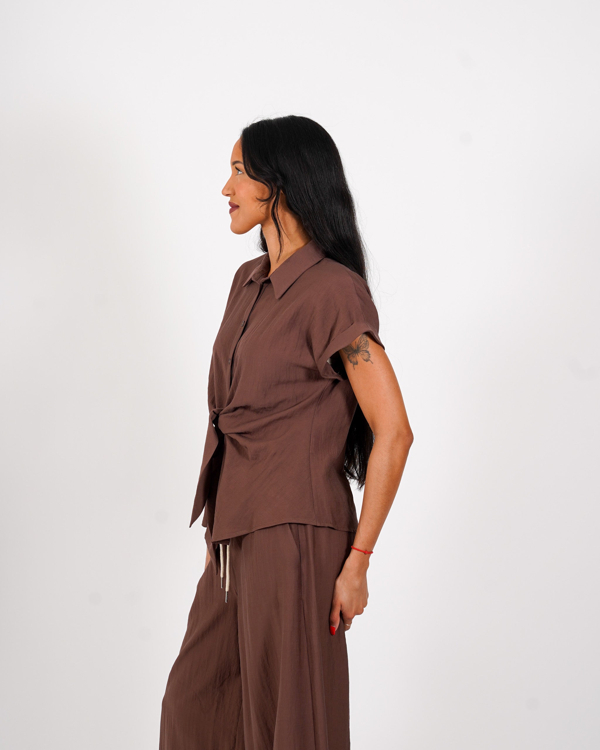 Camicia mezza manica con nodo frontale - Fantastica