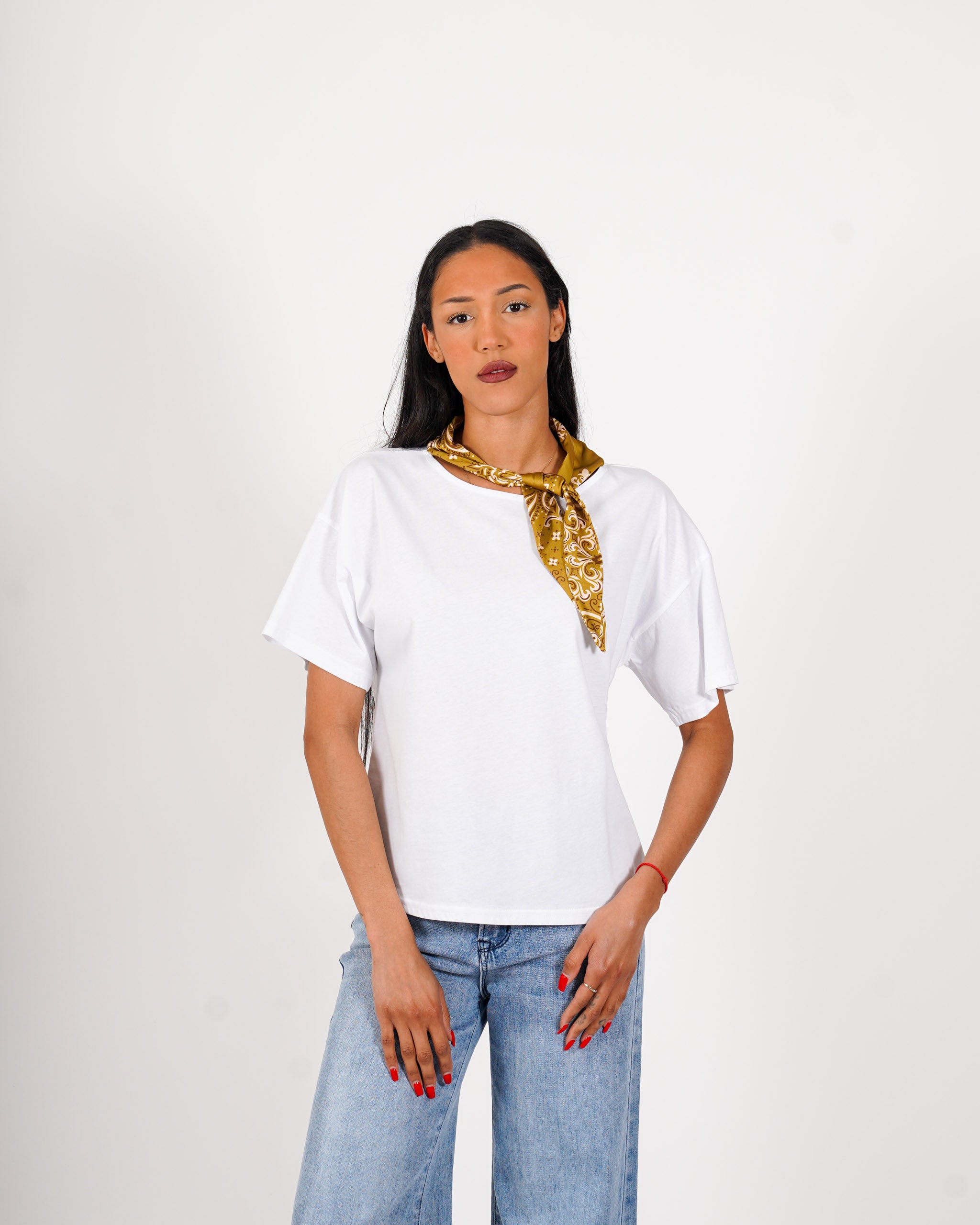 Shirt girocollo con foulard - Vibressa