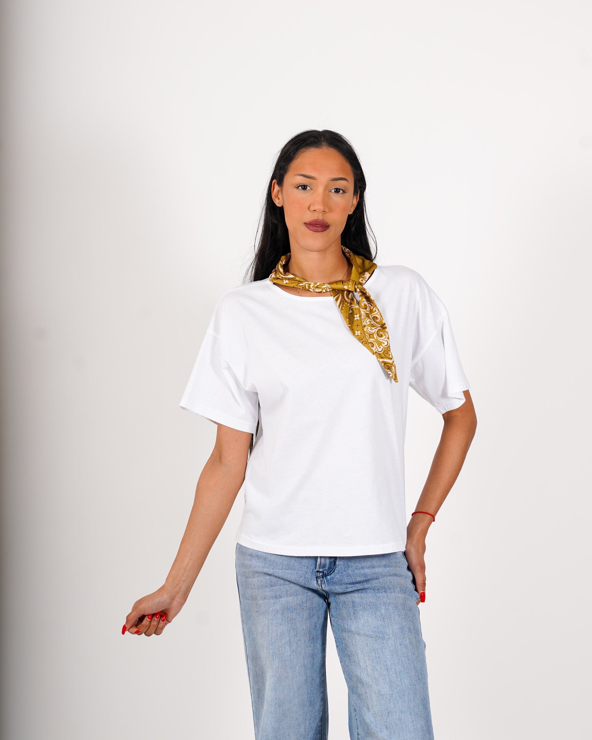 Shirt girocollo con foulard - Vibressa