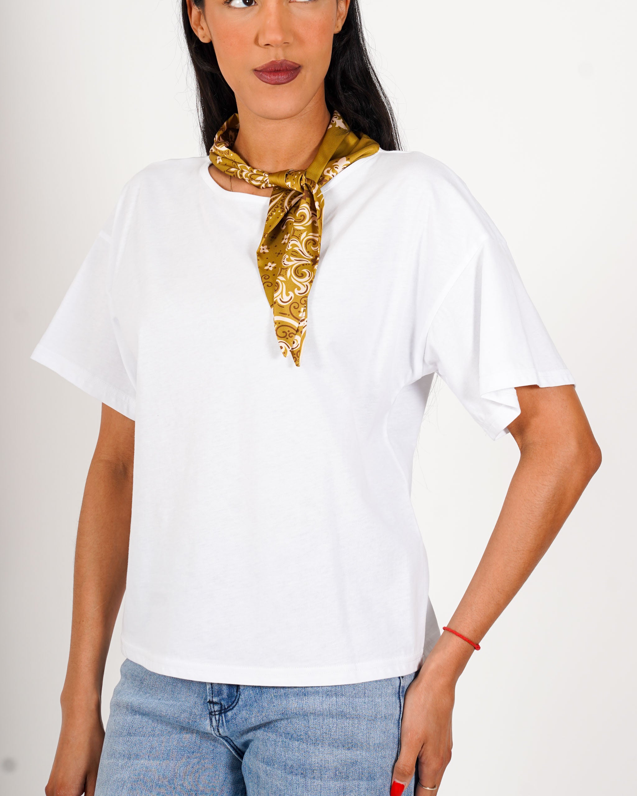 Shirt girocollo con foulard - Vibressa