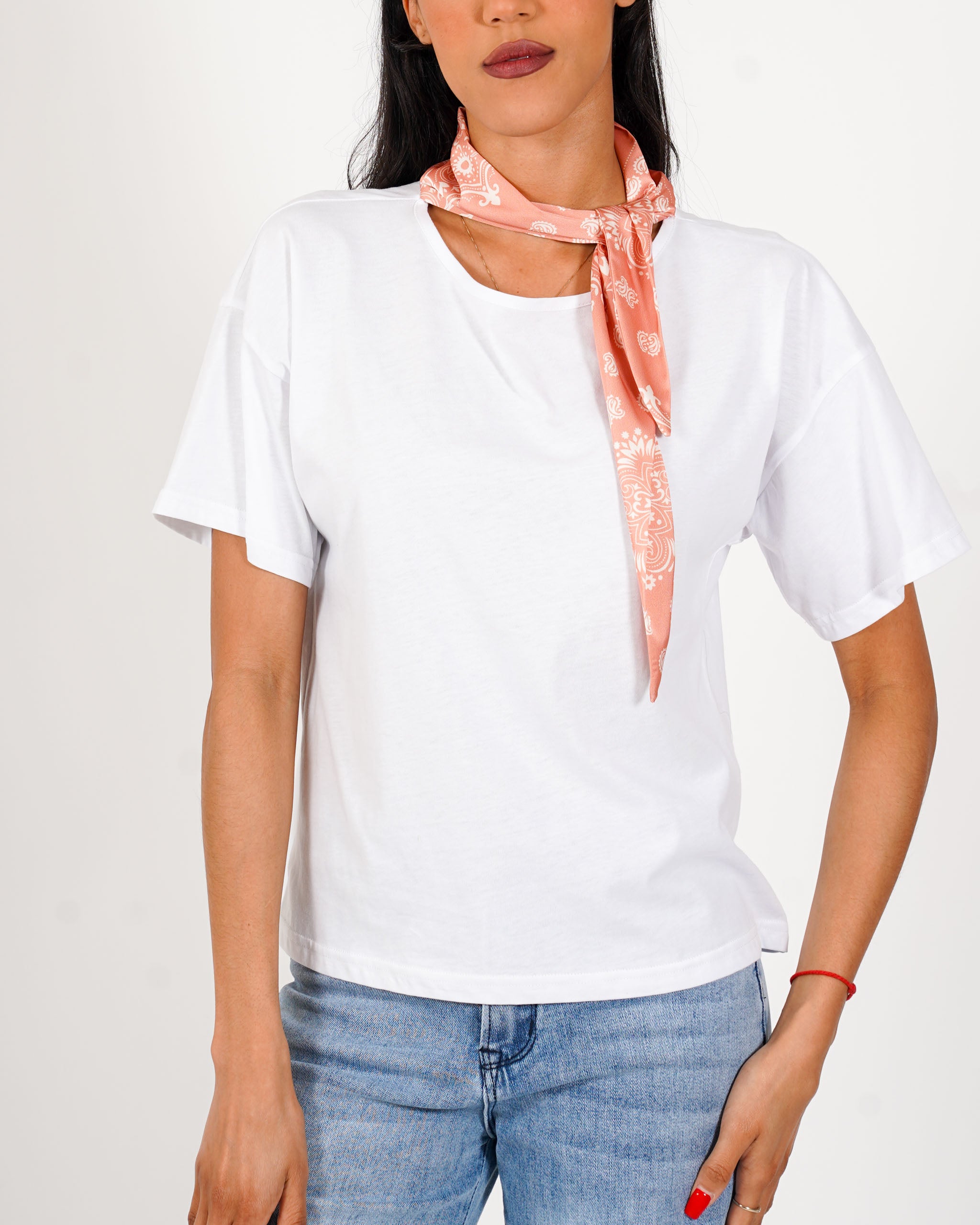 Shirt girocollo con foulard - Vibressa