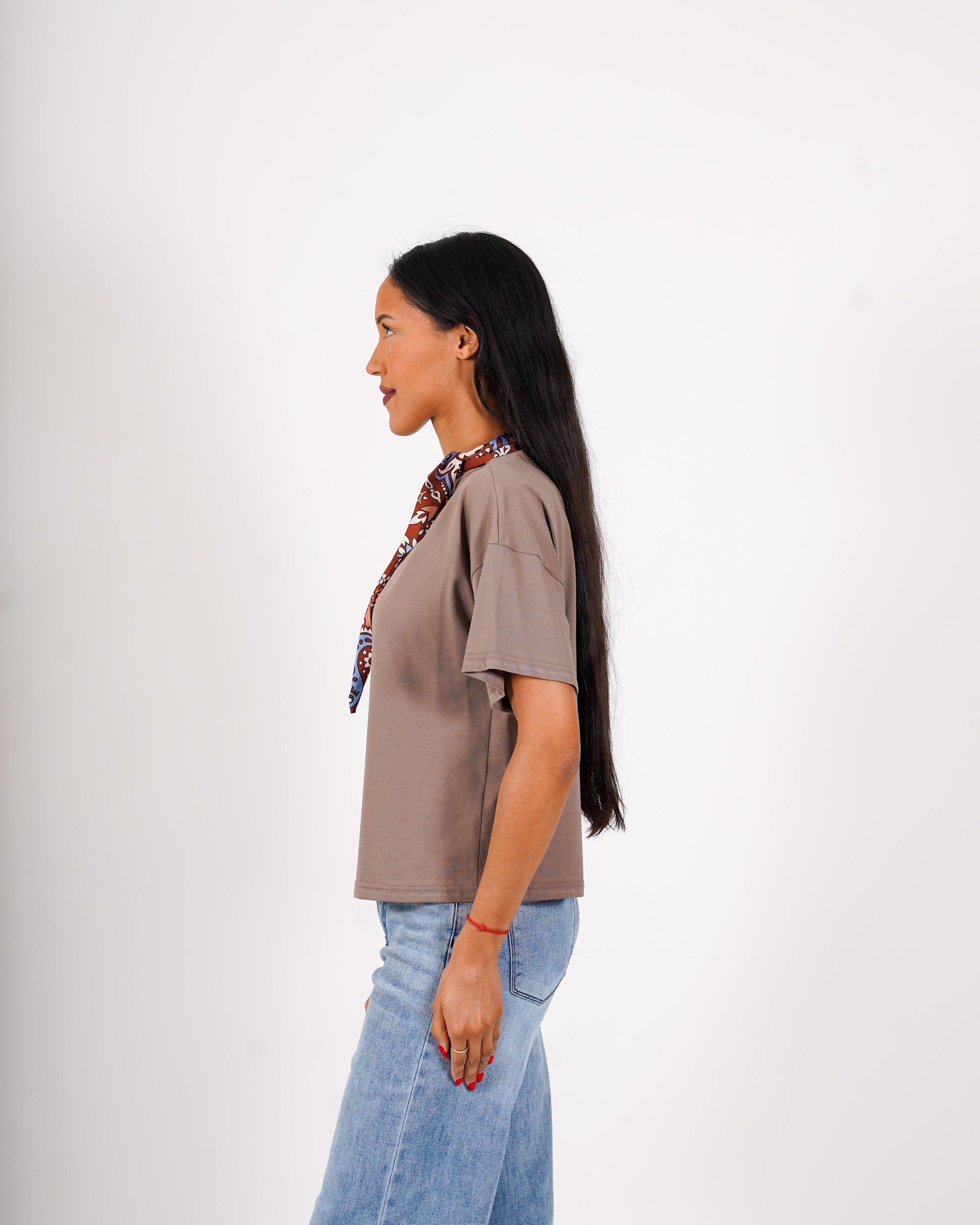 Shirt girocollo con foulard - Vibressa