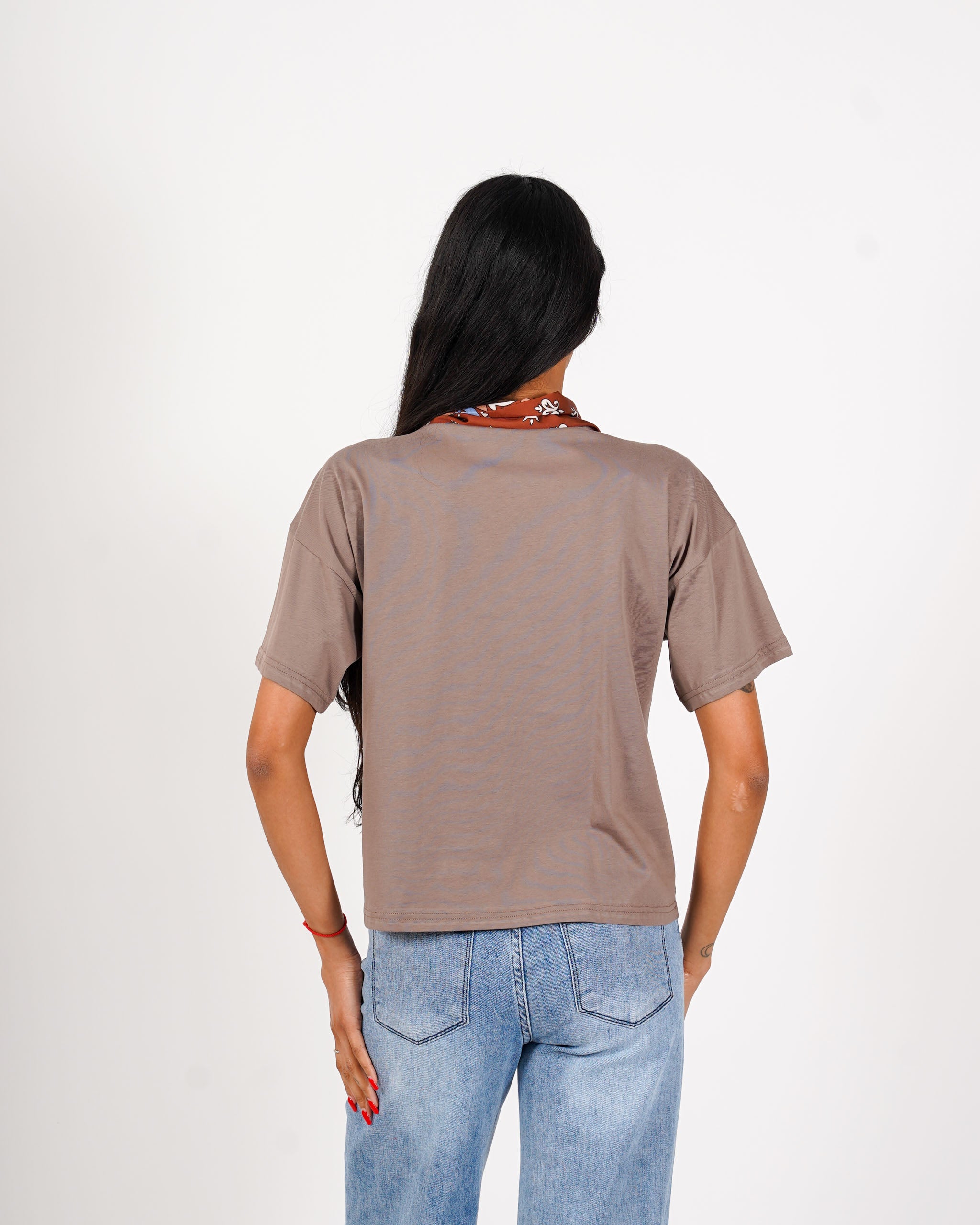 Shirt girocollo con foulard - Vibressa