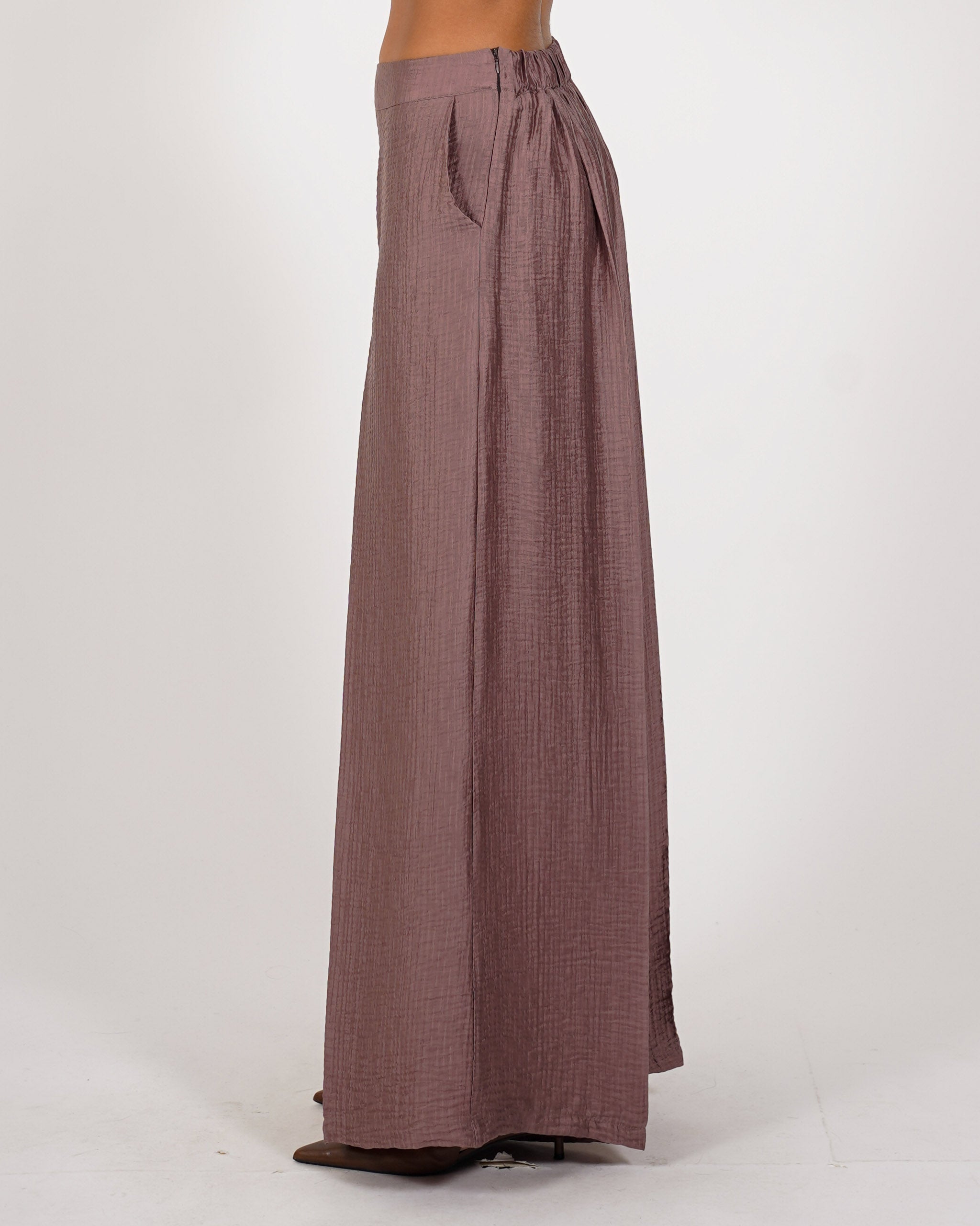 Coordinato giacca e pantaloni in viscosa - Castana